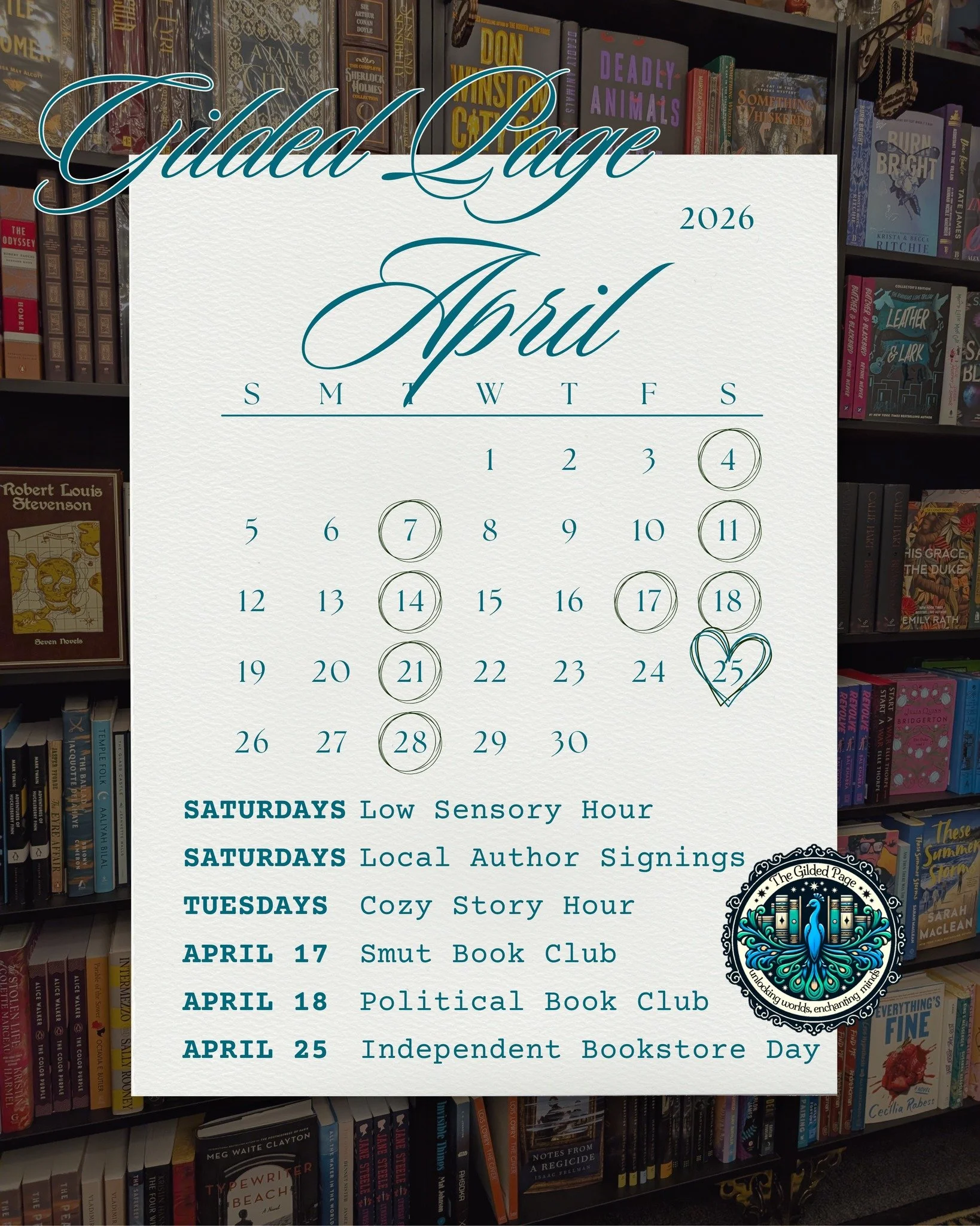 We have a winner!

Congratulations to Dana DeMoure-Umscheid on the SEA LIFE Aquarium raffle! Thank you to everyone who came in this month, met Stacia, bought books, and made this shop feel like what it is supposed to feel like.

April is already look
