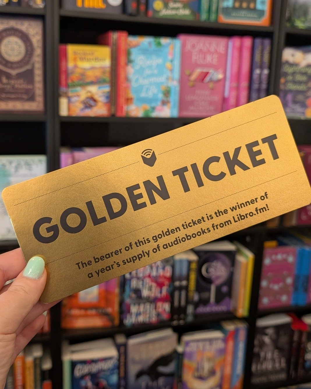 On April 25 we're hiding a golden ticket somewhere in the store. First person who finds it wins free audiobooks through @librofm 

No purchase required. Just find it. It'll be somewhere in here and that's all I'm saying.
.
.
.
.
.
#indiebookstoreday 