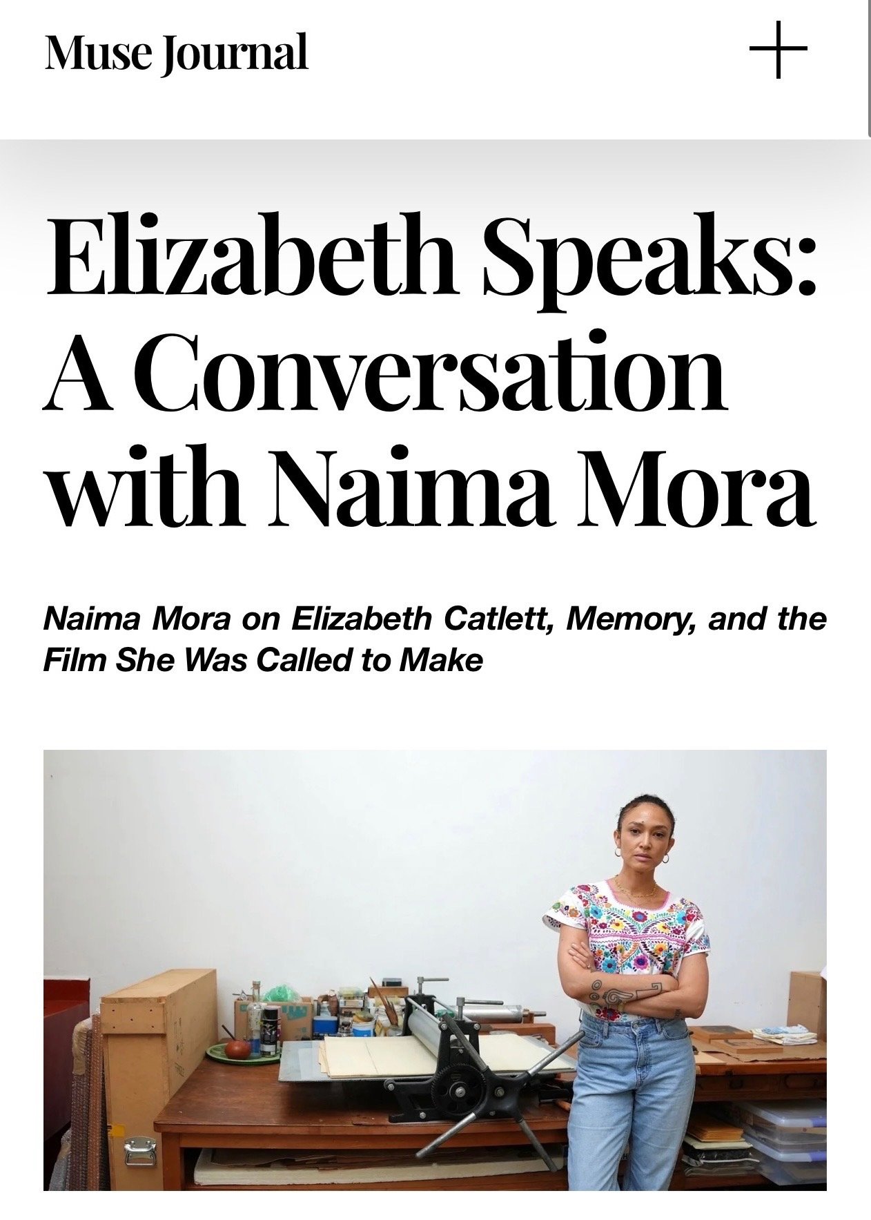 Naima Mora in Studio for Muse Journal Interview of Catlett Documentary