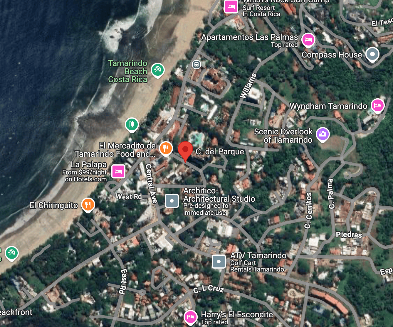 Where to Park Free in Tamarindo