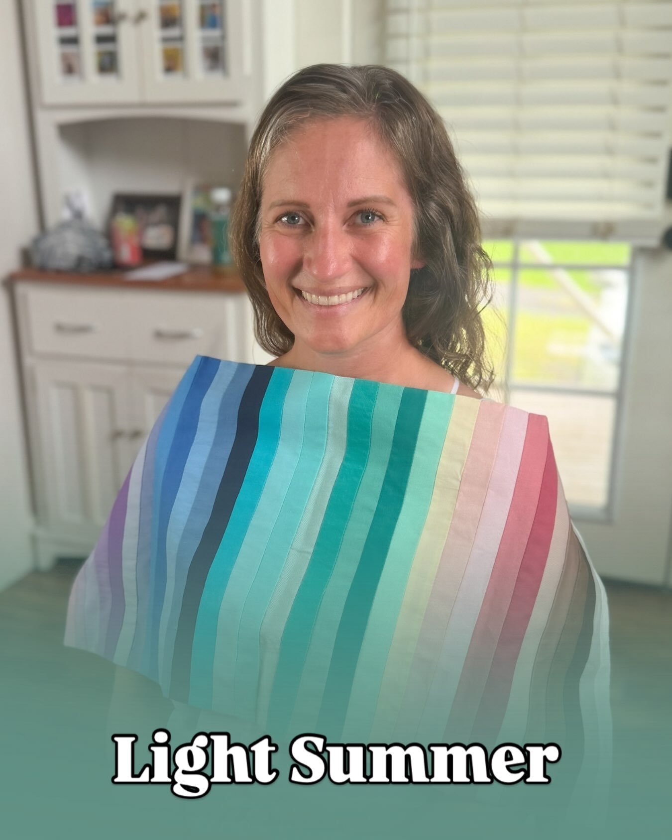 Lexi is glowing in her Light Summer colors! 🩷 Light Summer is a palette that is neutral-cool, light in value, and medium soft. Some of Lexi&rsquo;s best colors are seafoam, pink mist, gentle iris, and light plum.  These are all gentle, airy colors t