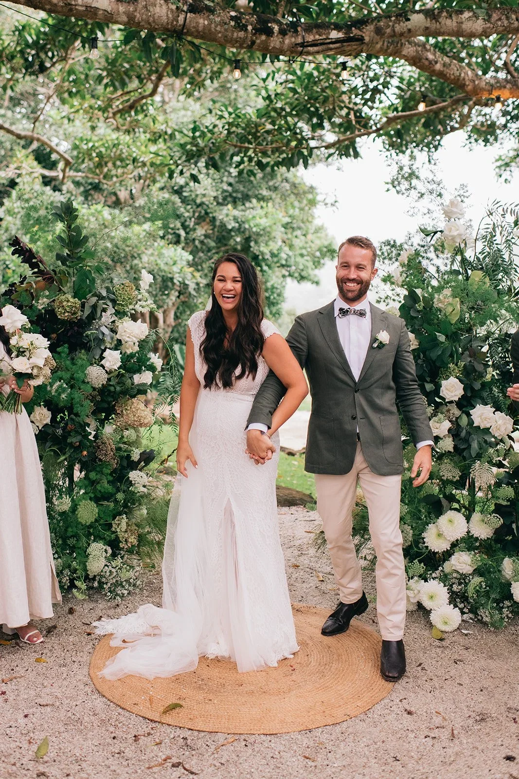 Newlyweds at Earth House after a wedding planned by Creative Weddings Byron Bay.