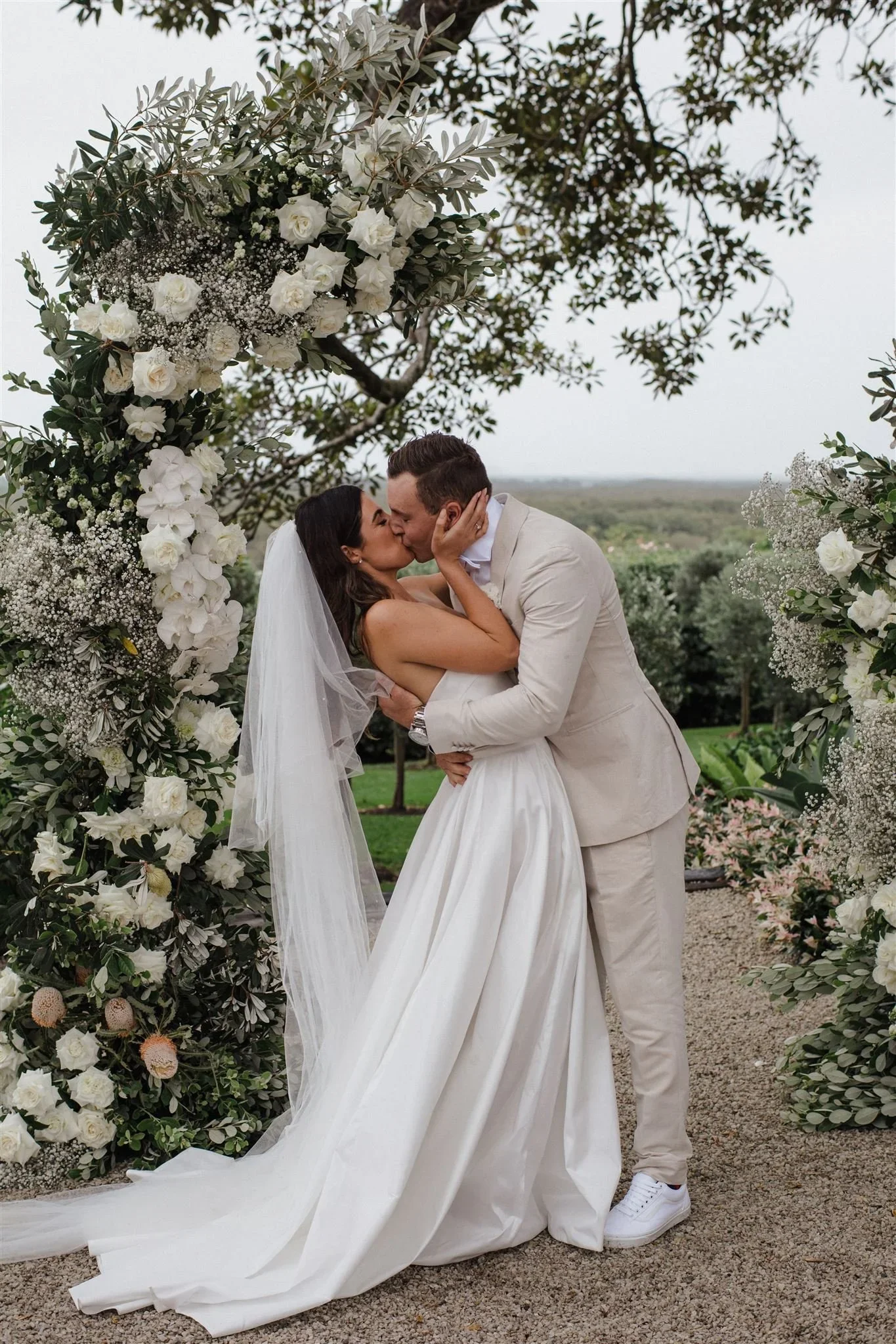 Happy couple celebrating their Byron Bay wedding planned by Creative Weddings Byron Bay.