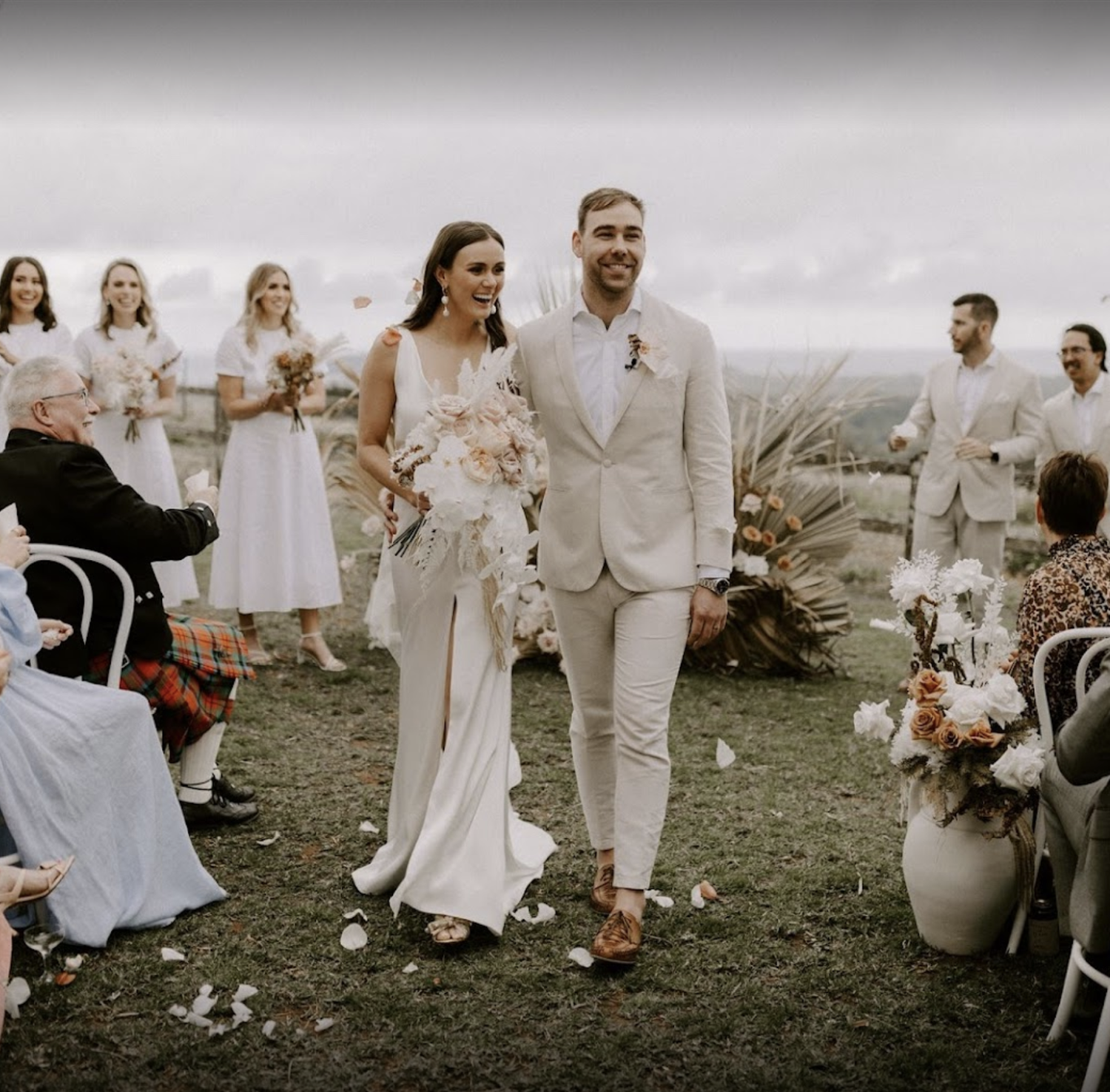 Happy couple celebrating their Byron Bay wedding planned by Creative Weddings Byron Bay.