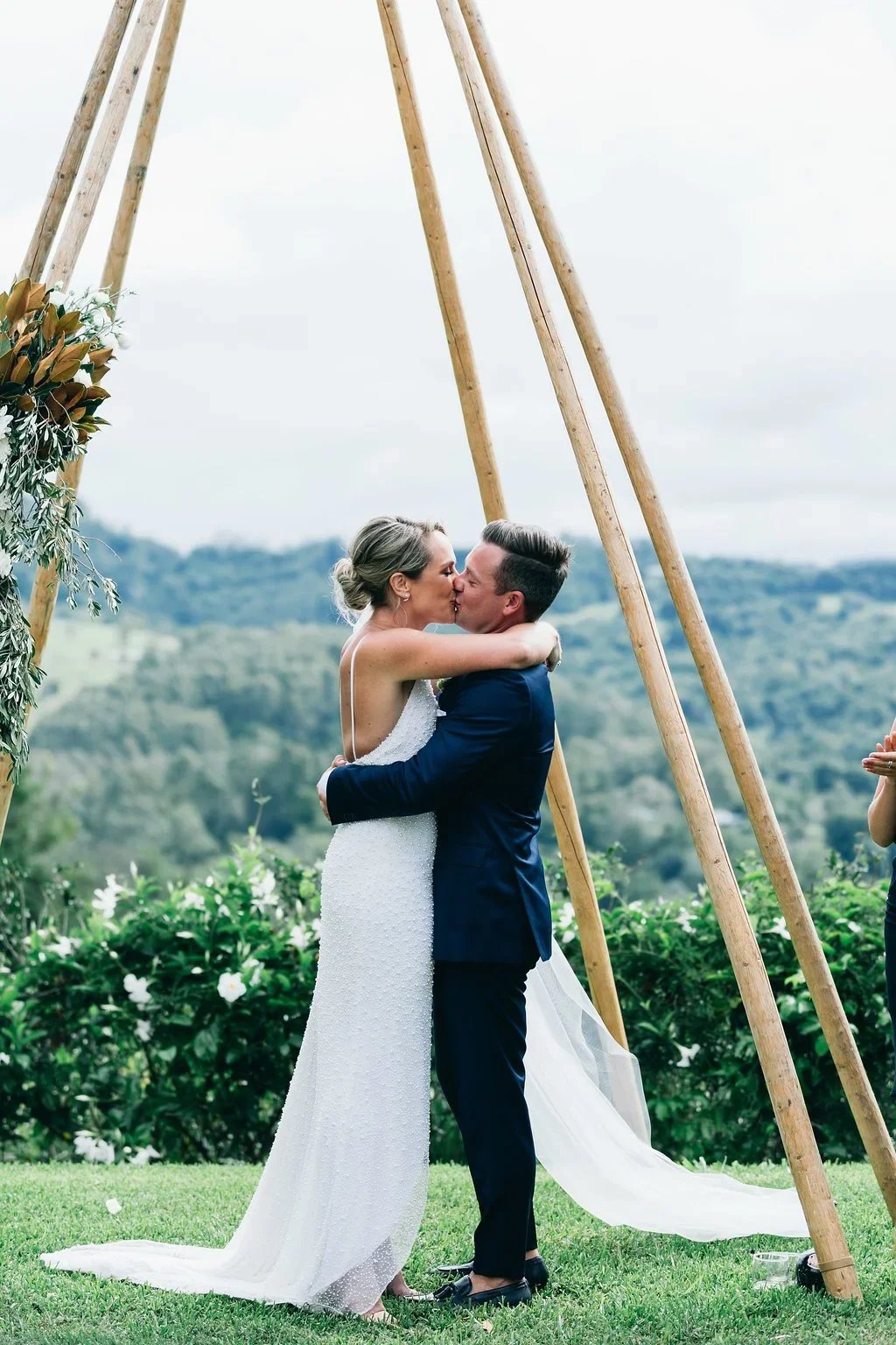 Happy couple celebrating their Byron Bay wedding planned by Creative Weddings Byron Bay.