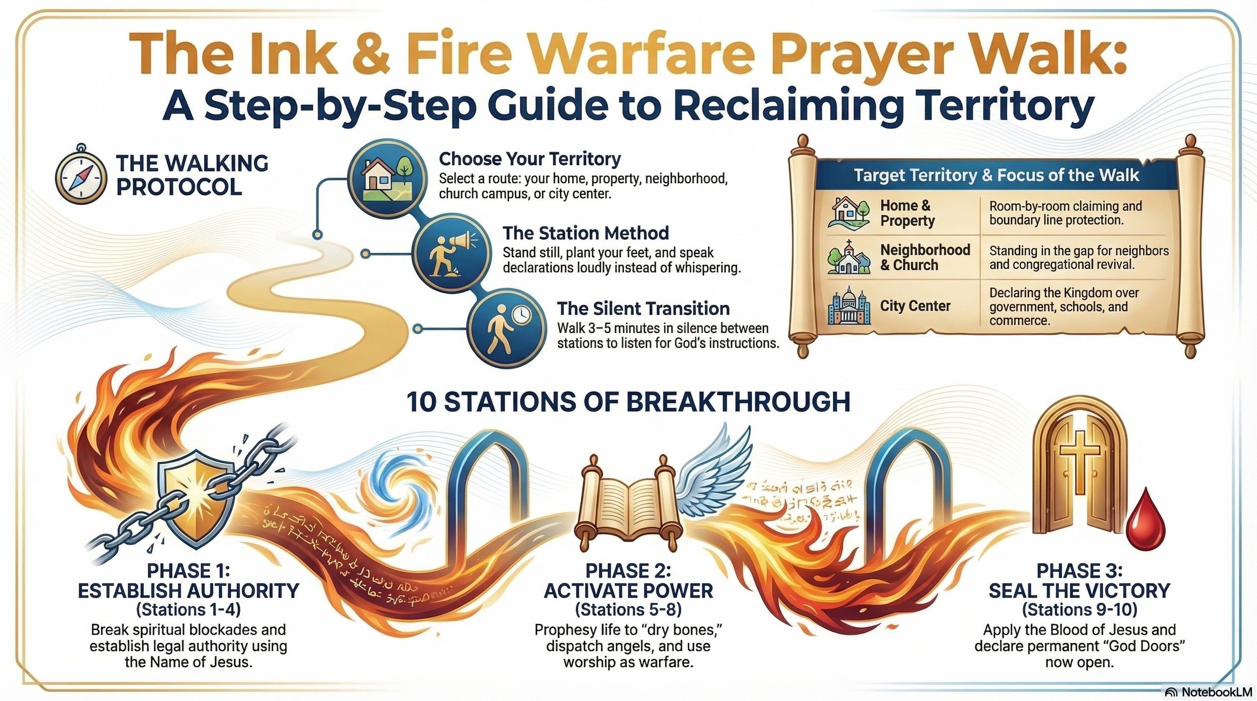 spiritual warfare prayer walk chart guide