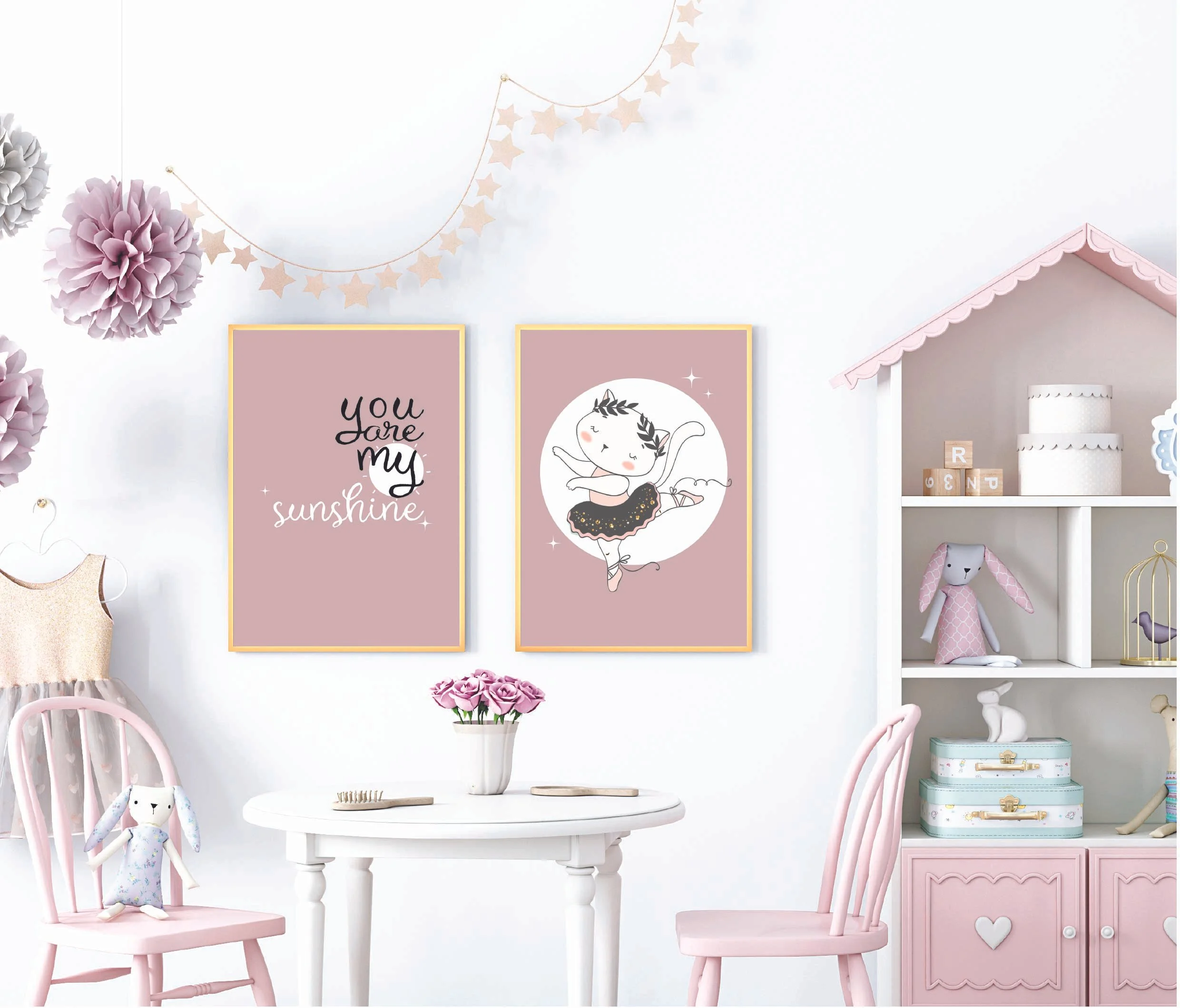 Kitty Kat Ballarina Wall Art Set