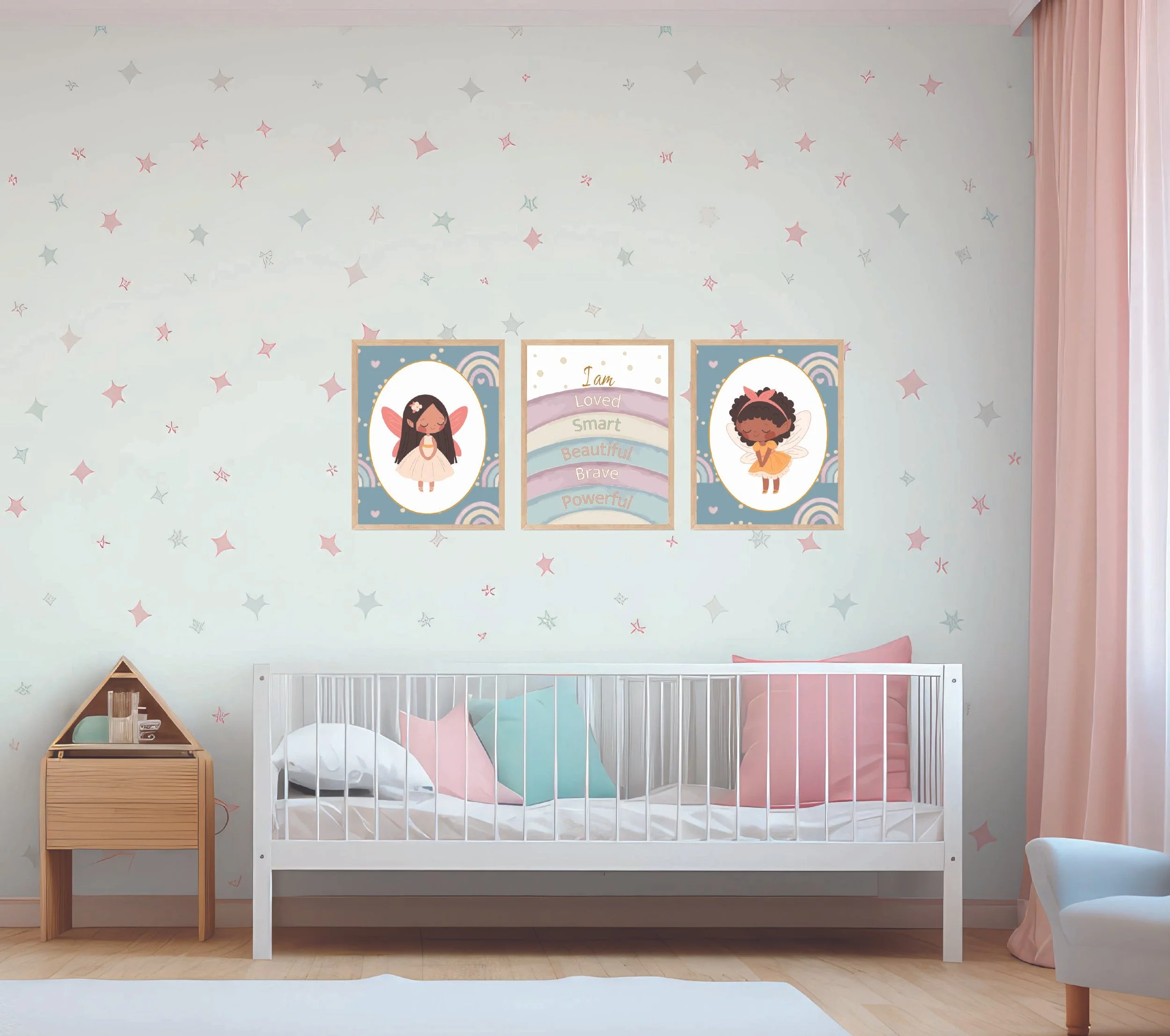 Rainbow Fairy Wall Art Set