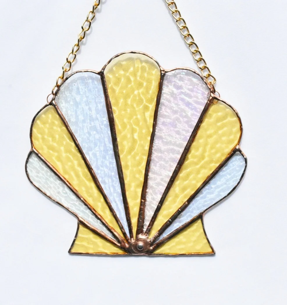 Seashell Stained Glass Shell Suncatcher