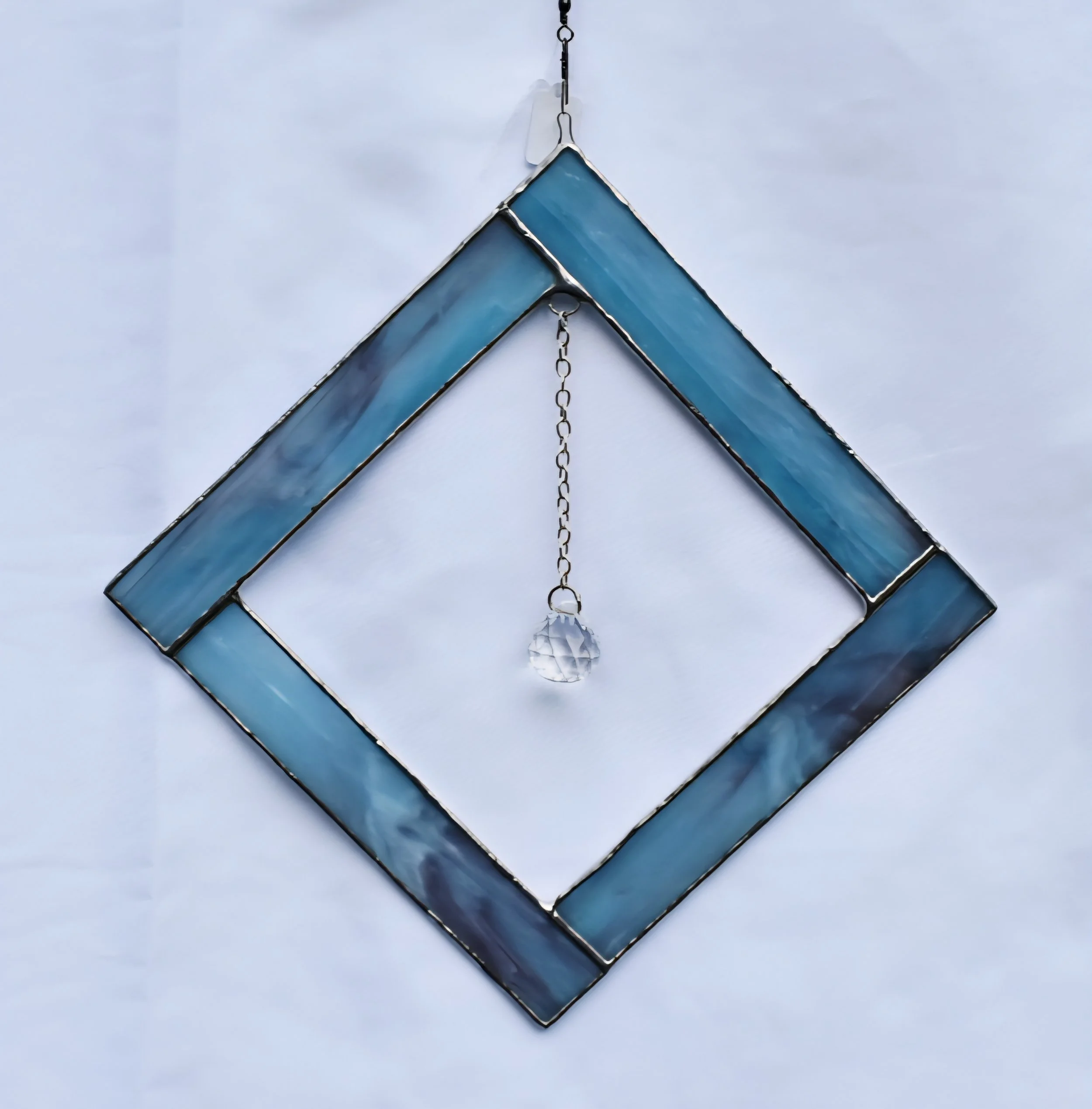 Radiant Stained Glass Diamond Suncatcher