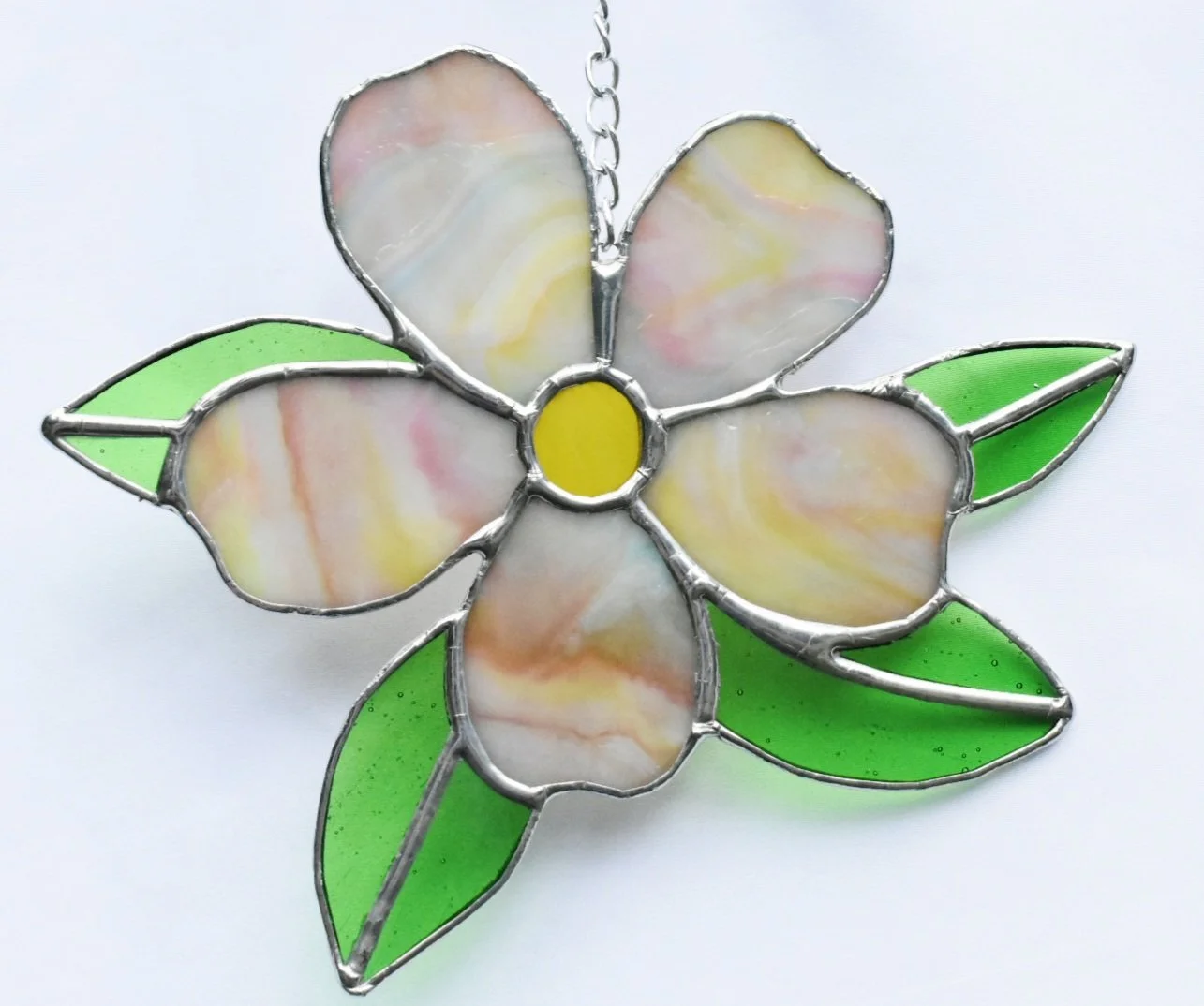 Radiant Blossom Stained Glass Hanging