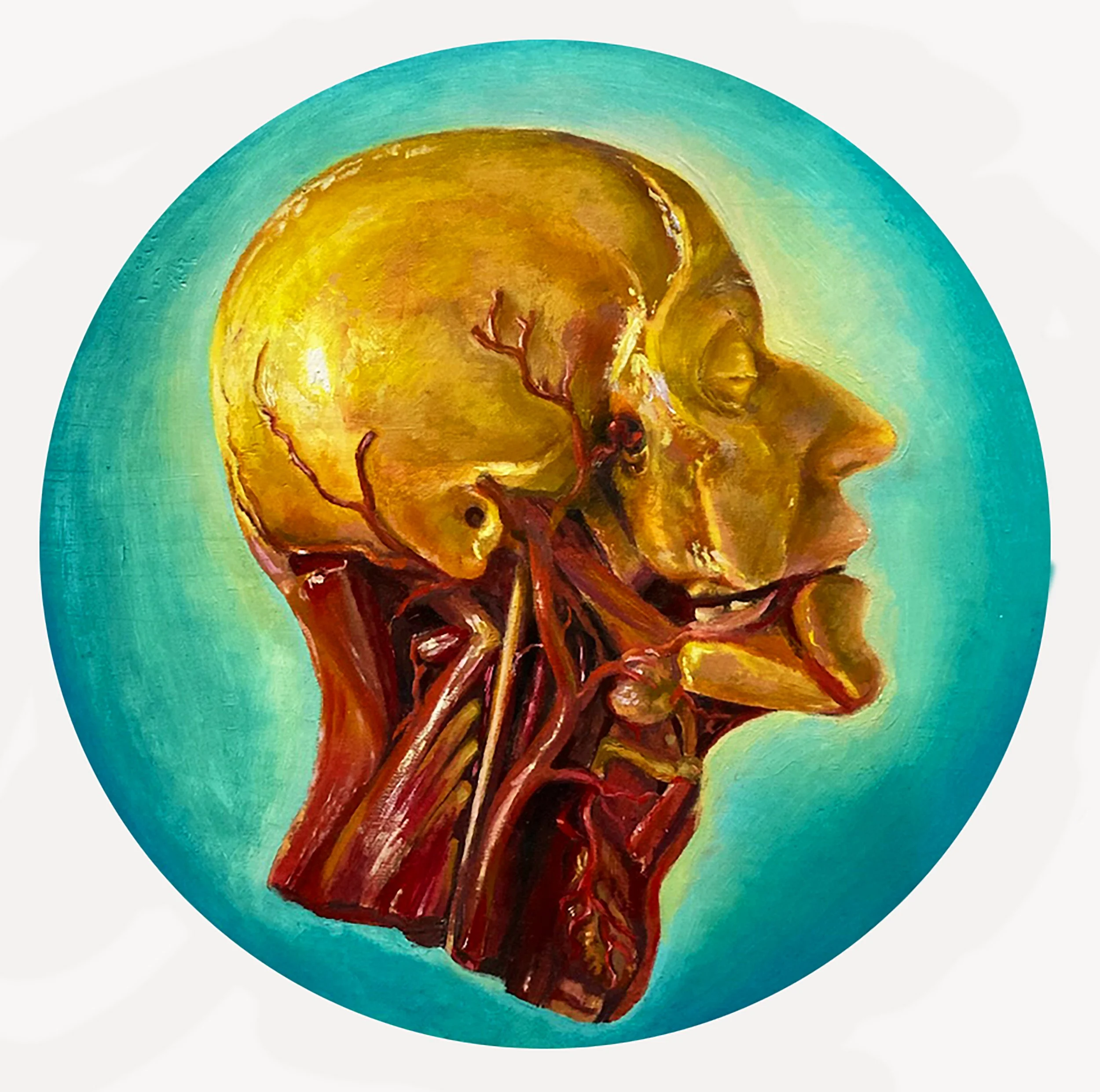 Ecstasy of Saint Bartholomew - 2024, Oil and Acrylic on Wood Panel, 10" x 10"