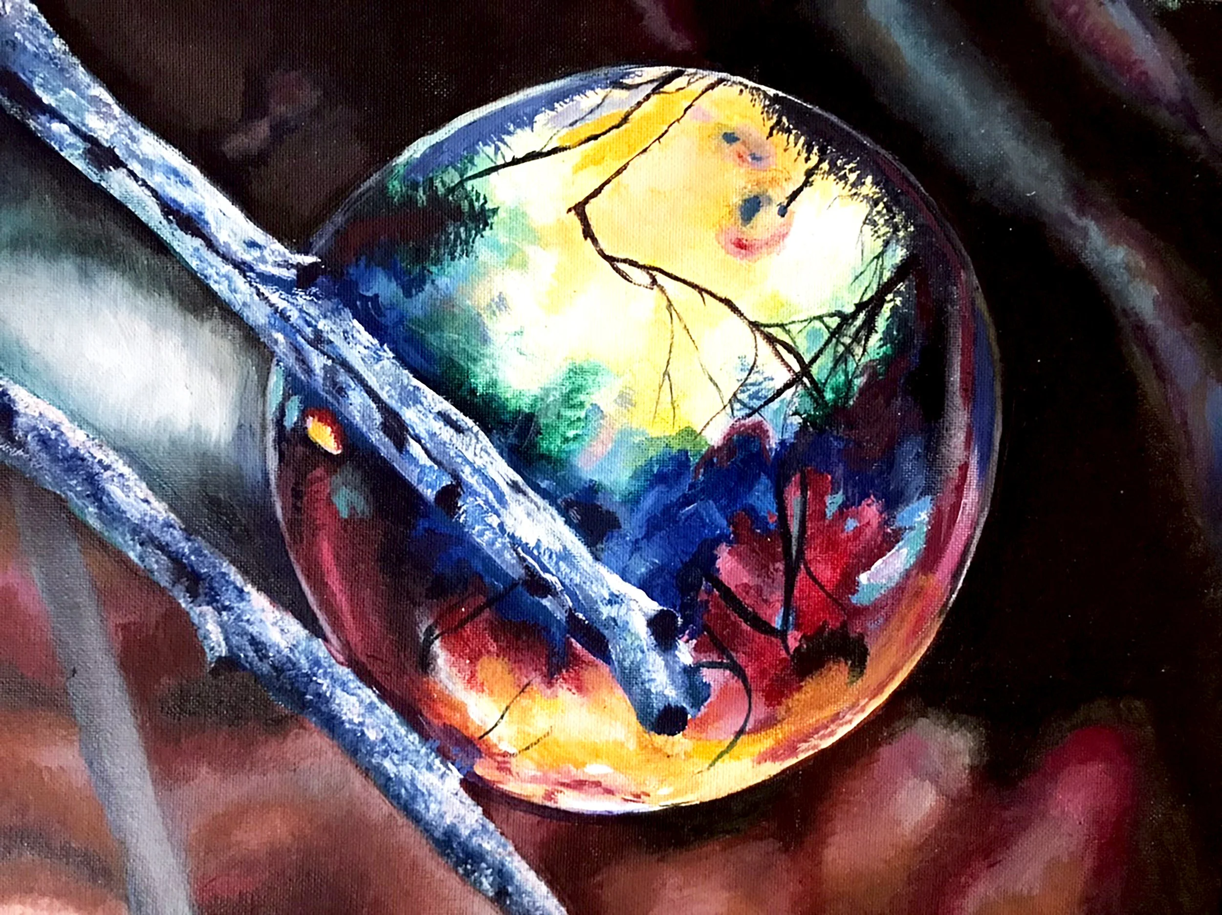 Reflection - 2011, Oil on Canvas Board, 9” x 12”
