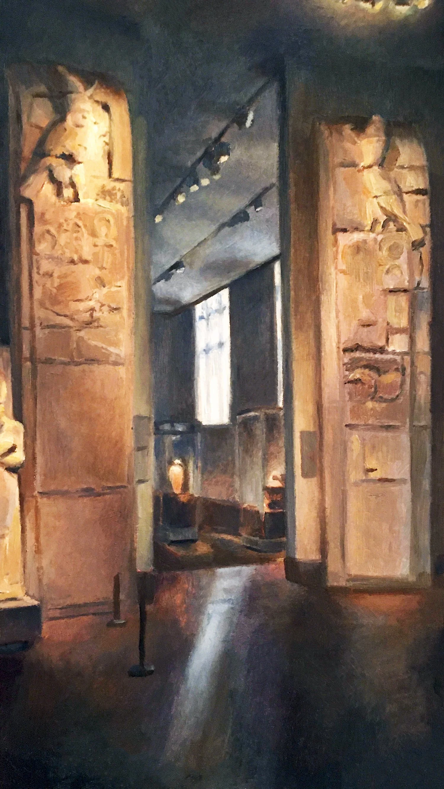 Route to Hatshepsut - 2020, Oil on Gessoed Paper, 6” x 8”