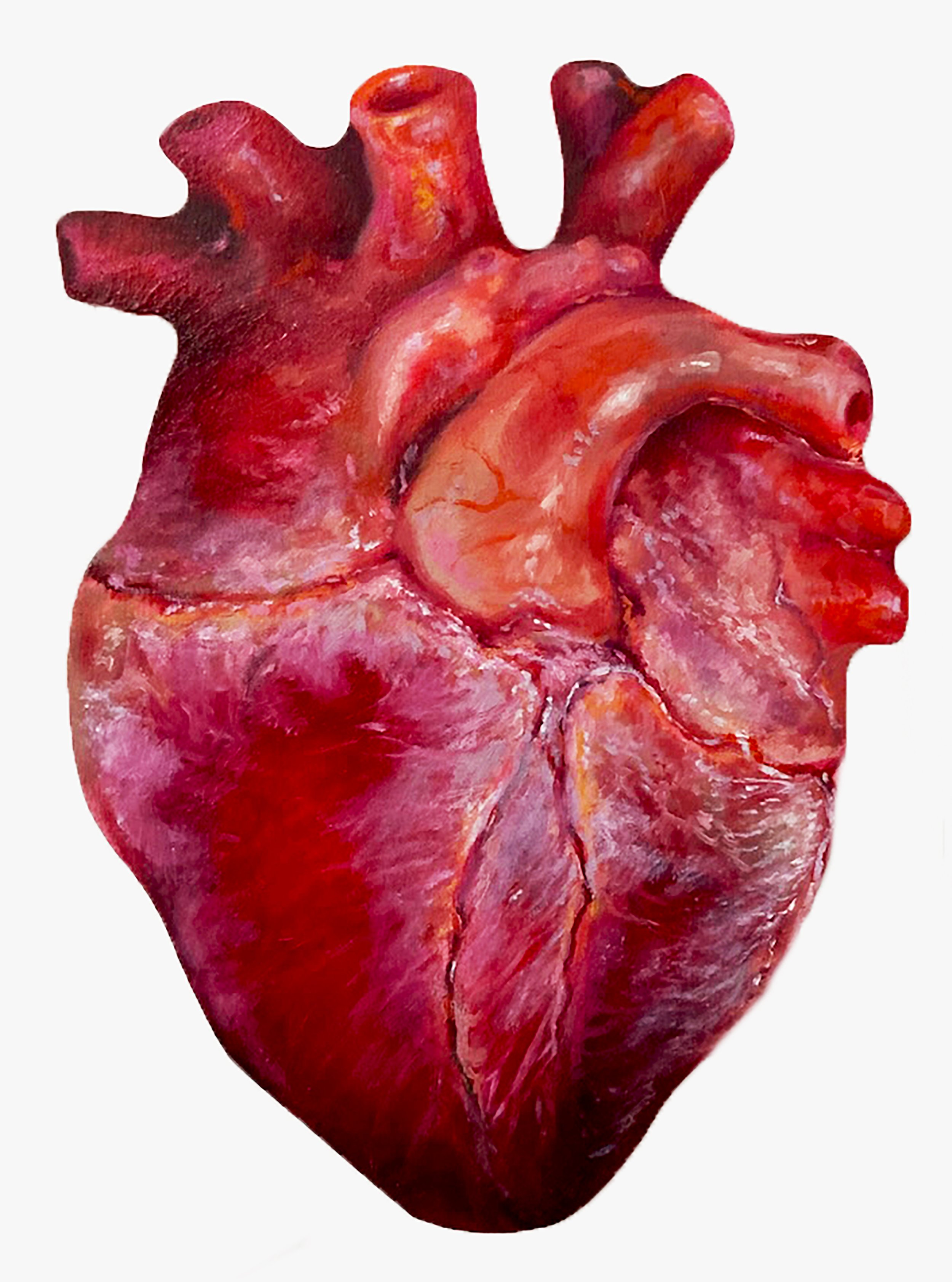 Citrine Heart - 2025, Oil and Acrylic on Wood Panel, 6" x 8"