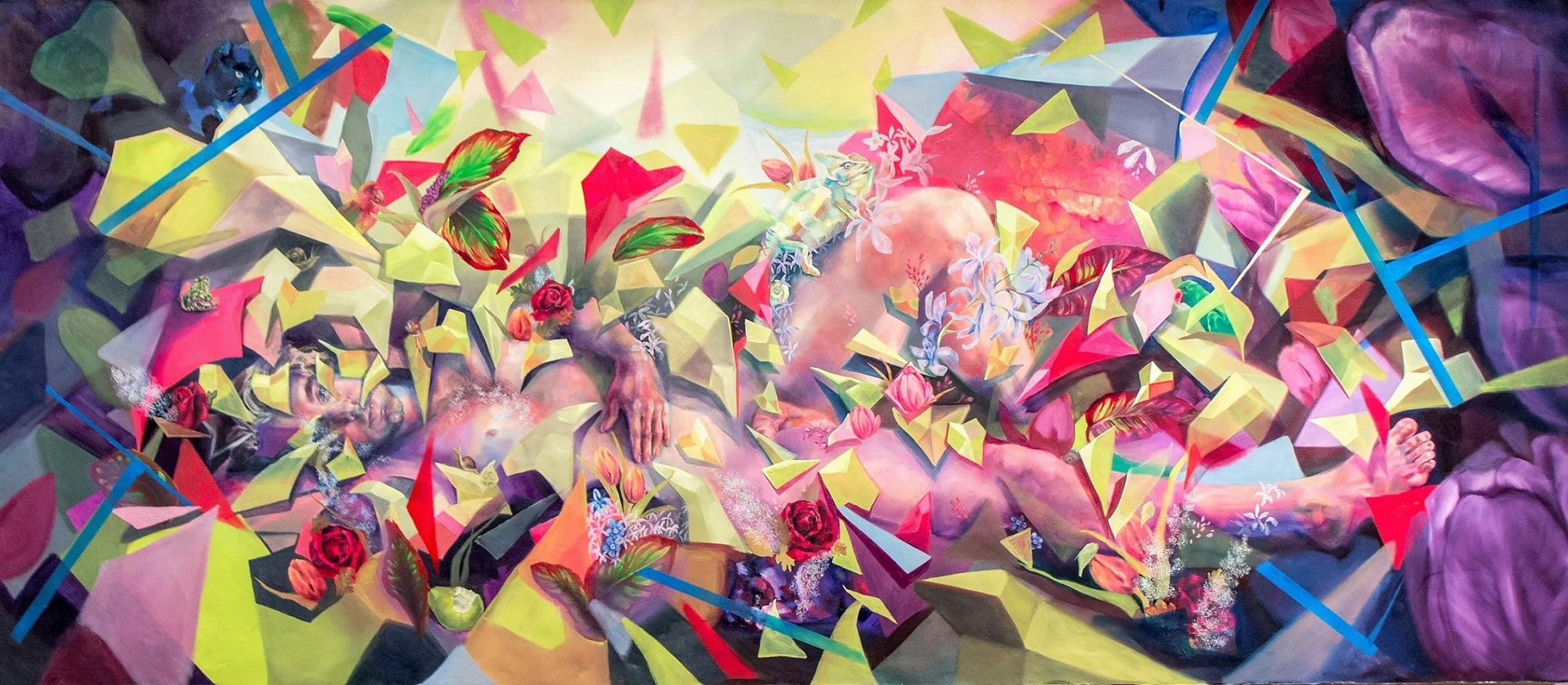Intrinsic - 2017, Oil on Arches Oil Paper, 65” x 120”