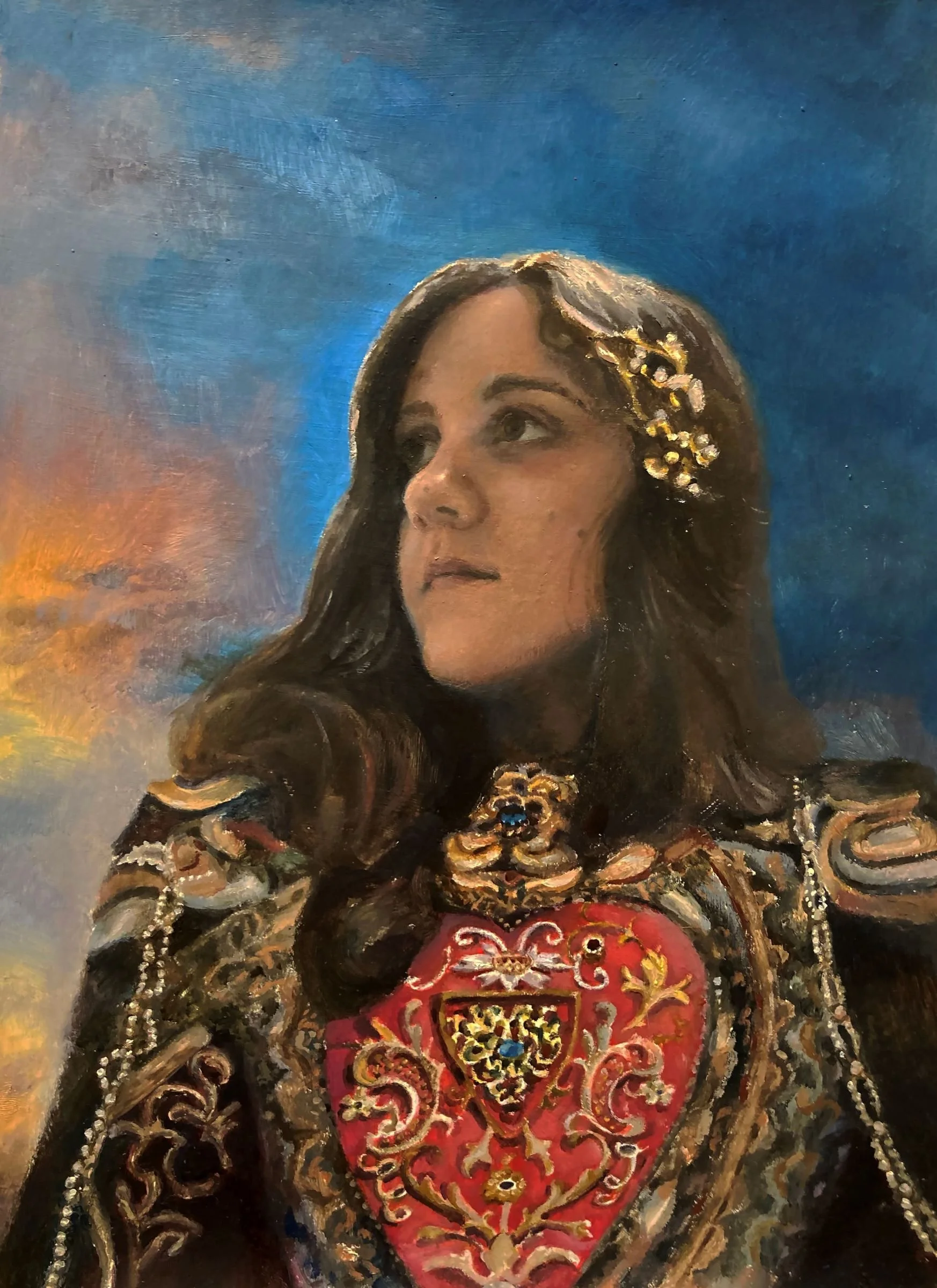 Lady Mel - 2022, Oil on Gessoed Paper, 10" x 8"