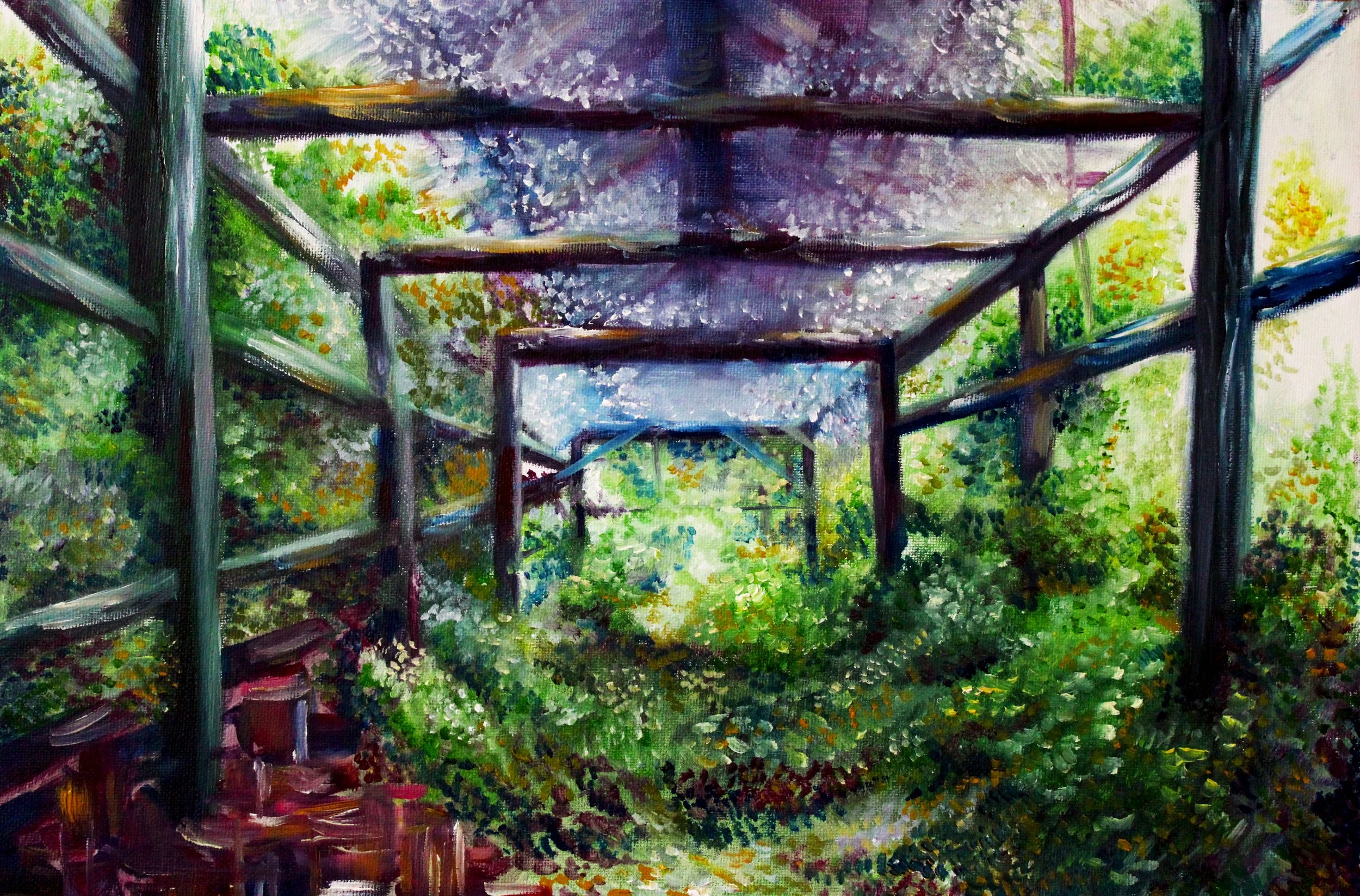 Stroll Along The Path: Spring - 2015, Oil on Canvas Paper, 9” x 12”