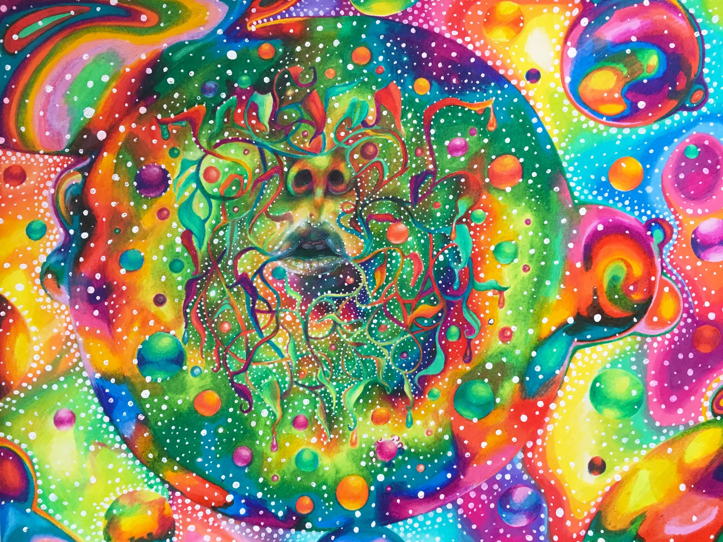 Breathe - 2015, Colored Pencil and Acrylic on Paper, 11” x 14”
