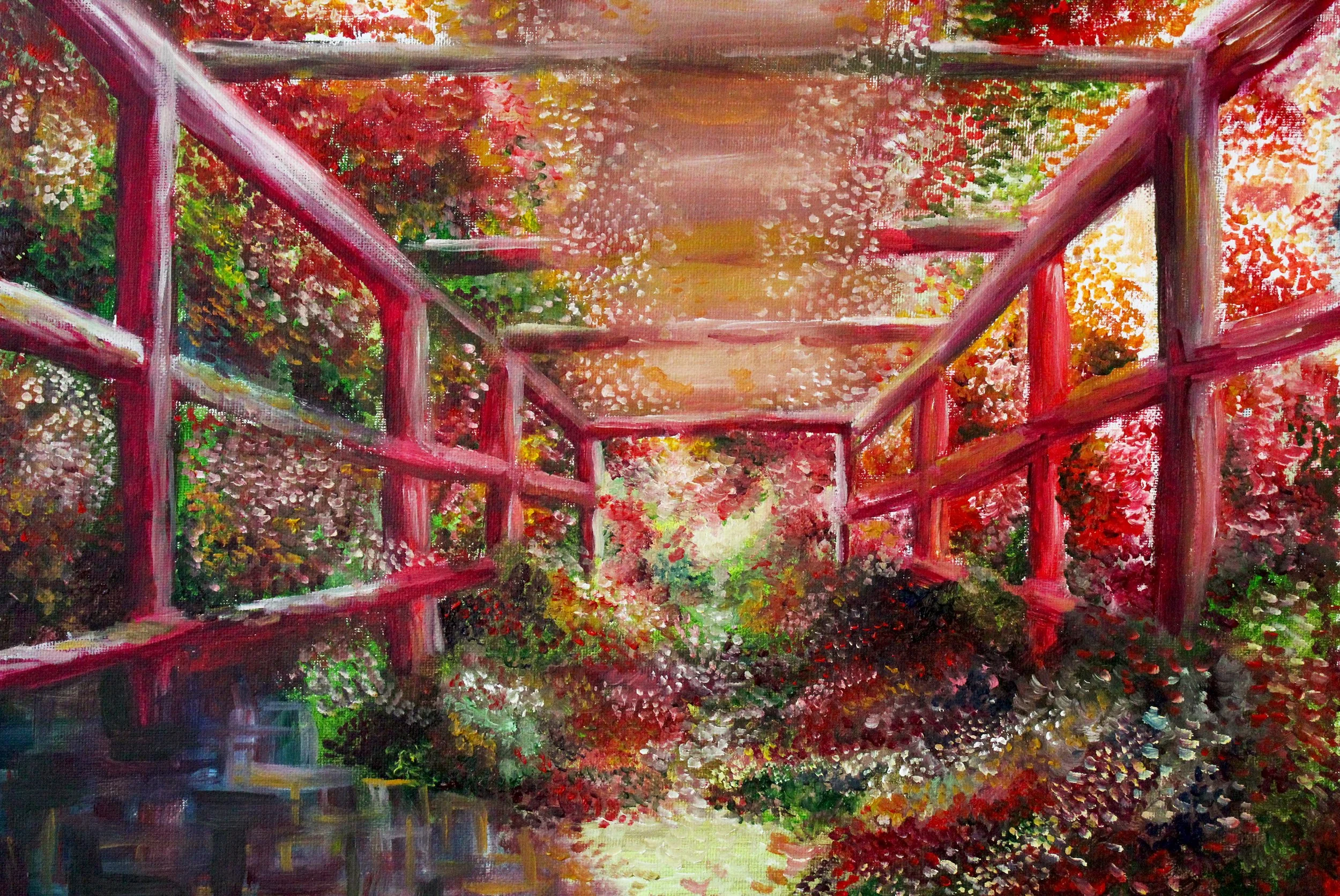 Stroll Along The Path: Autumn - 2015, Oil on Canvas Paper, 9” x 12”
