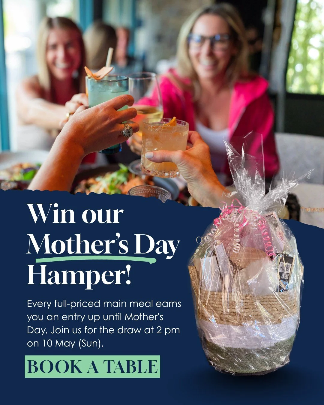 There's no better place to celebrate Mum than your local. 🌸

From now until Sunday, 10 May, every full-priced main meal earns you an entry into our #MothersDay hamper raffle. 

The more you dine in, the more chances you get. 

Draw is Sunday, 10 May