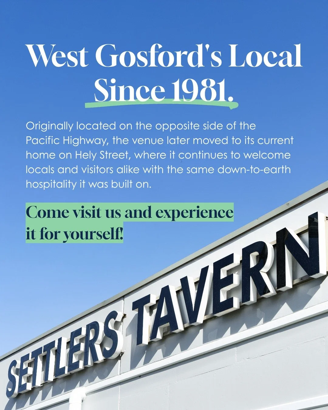 Over the decades, The Settler&rsquo;s Tavern has evolved with the community, growing from a traditional watering hole into a vibrant, modern local that brings people together for great food, cold drinks and live sport. 🙌

Whether you&rsquo;re droppi