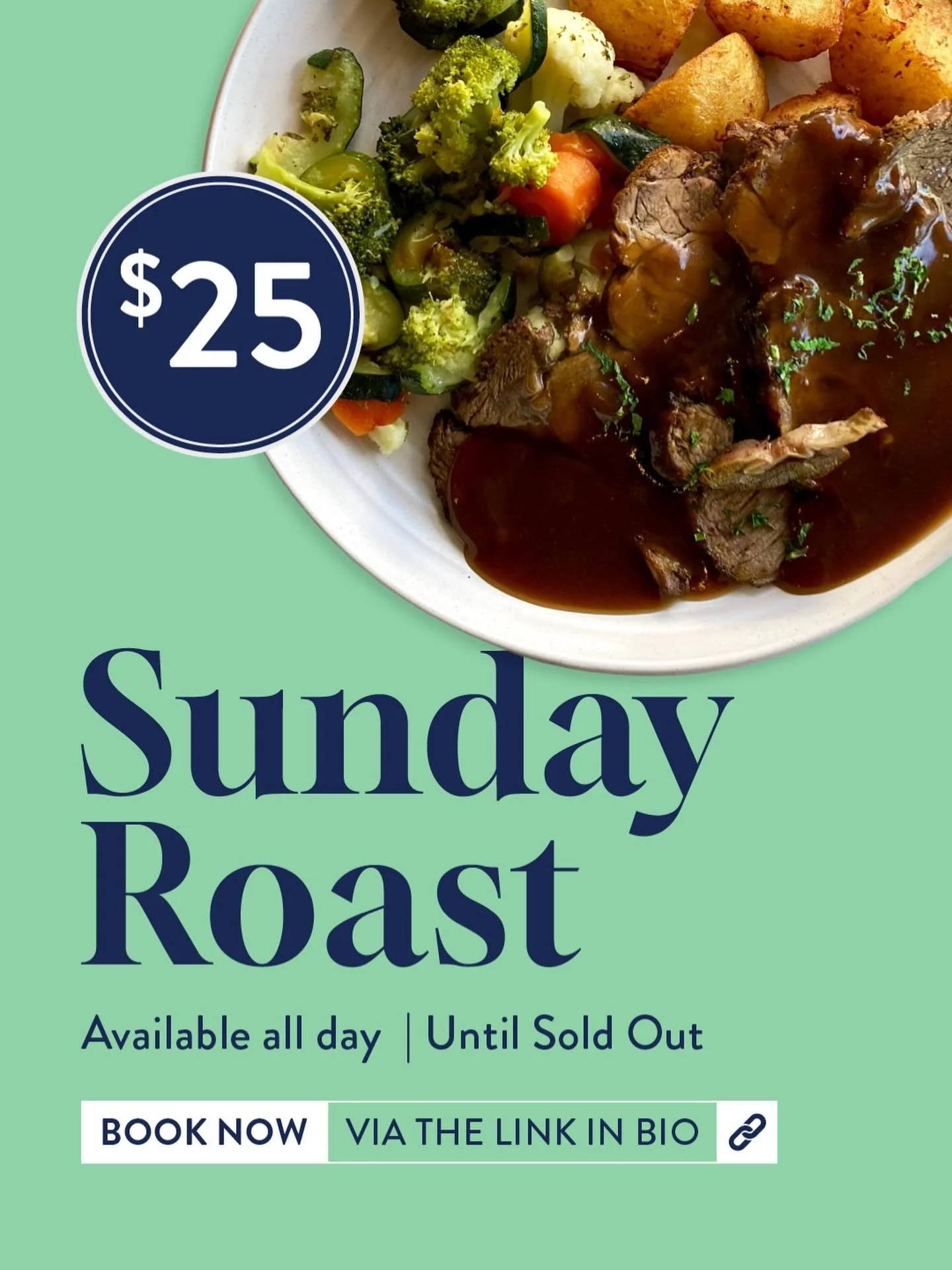It&rsquo;s not Sunday without a Sunday roast! Our classic pub roast served all day, Perfect with a schooner or a glass of red.
Until sold out.