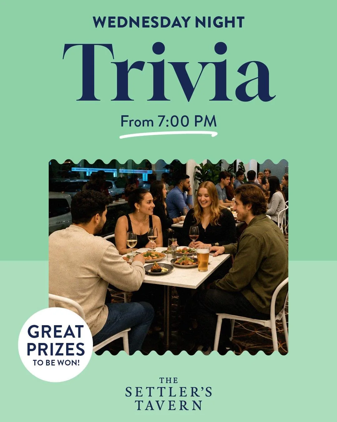 Join us tonight from 7pm for a night of fun, laughs and plenty of friendly competition!

🏆 Prizes every week:

🥇 $100 CASH
🥈 $50 Bar &amp; Bistro Voucher
🥉 $25 Bar &amp; Bistro Voucher
🎟️ Lucky Door Cash Prize

Round up your team, grab a drink a