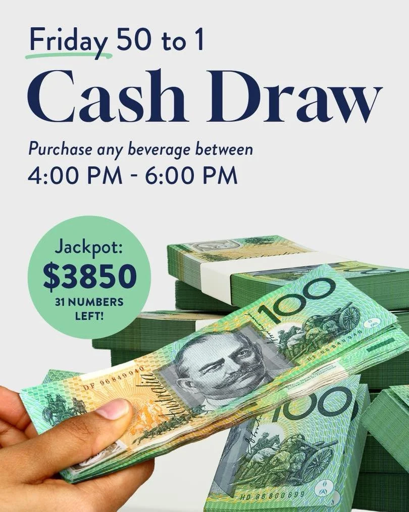 💰 TONIGHT COULD BE YOUR LUCKY NIGHT! 💰

The 50 to 1 Cash Draw jackpot has climbed to an incredGosfordsSportsPubOne lucky ticket gets the chance to choose one of 32 numbers. Pick the winning number and walk away with the cash jackpot!

Here&rsquo;s 
