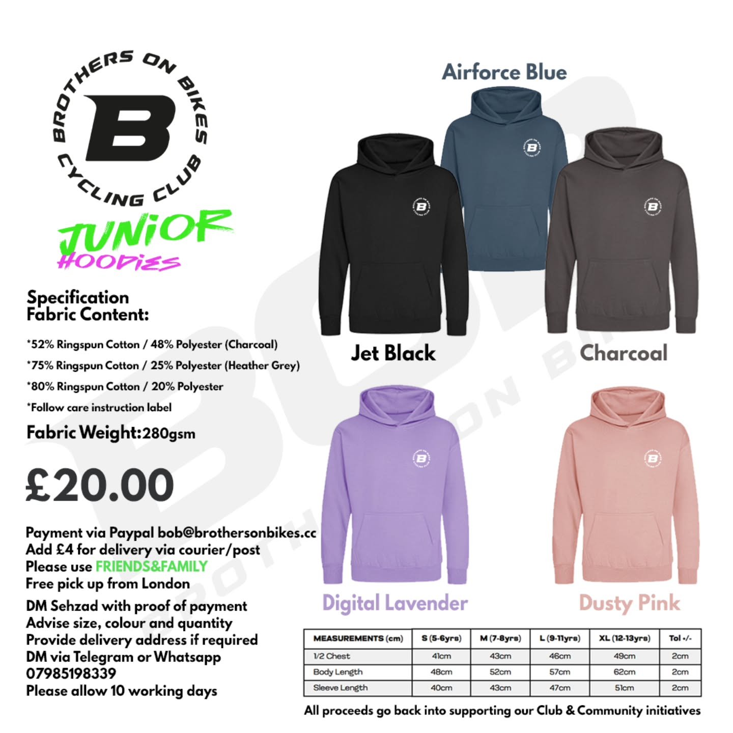 🔥 FOR OUR LITTLE BOB&rsquo;ERS 🔥

Our Brothers on Bikes Junior Hoodies are now available!
Perfect for young riders, supporters, and everyday wear &mdash; comfy, durable, and repping the BOB family 💚 🖤🚴&zwj;♂️

🎨 Colours:
Jet Black | Airforce Bl