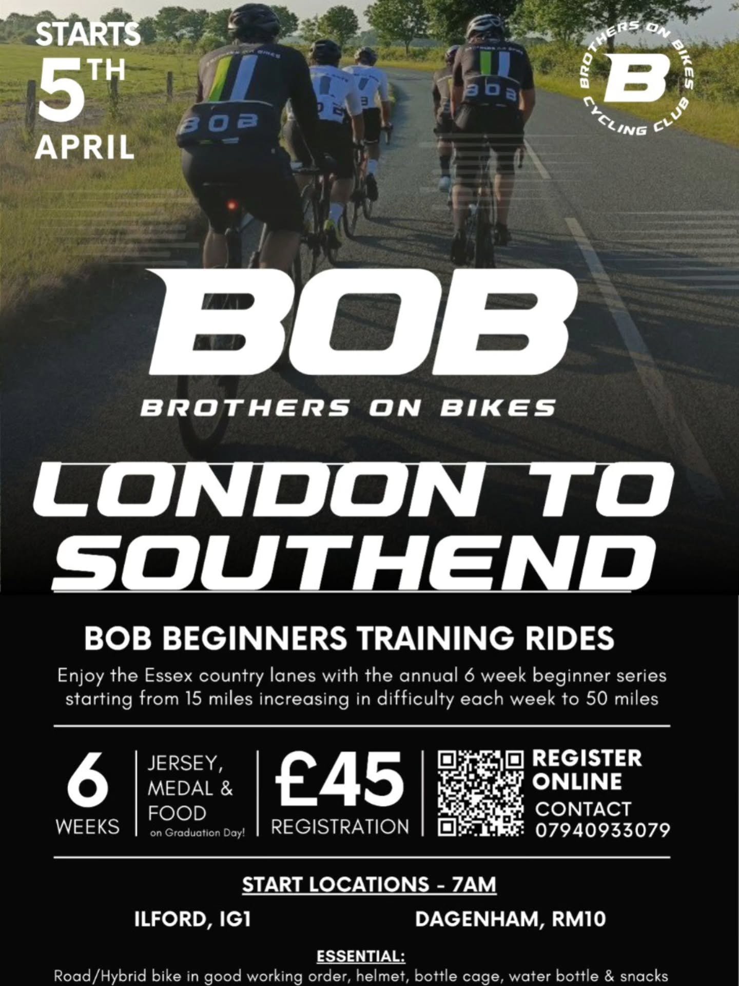 🚴 Brothers on Bikes &ndash; Beginners Cycling Series 2026 🚴

Curious about cycling? Want to build confidence and stamina on the bike? Join our 6-week Beginners Series and get ready for a 50-mile graduation ride from London to Southend-on-Sea.

We s