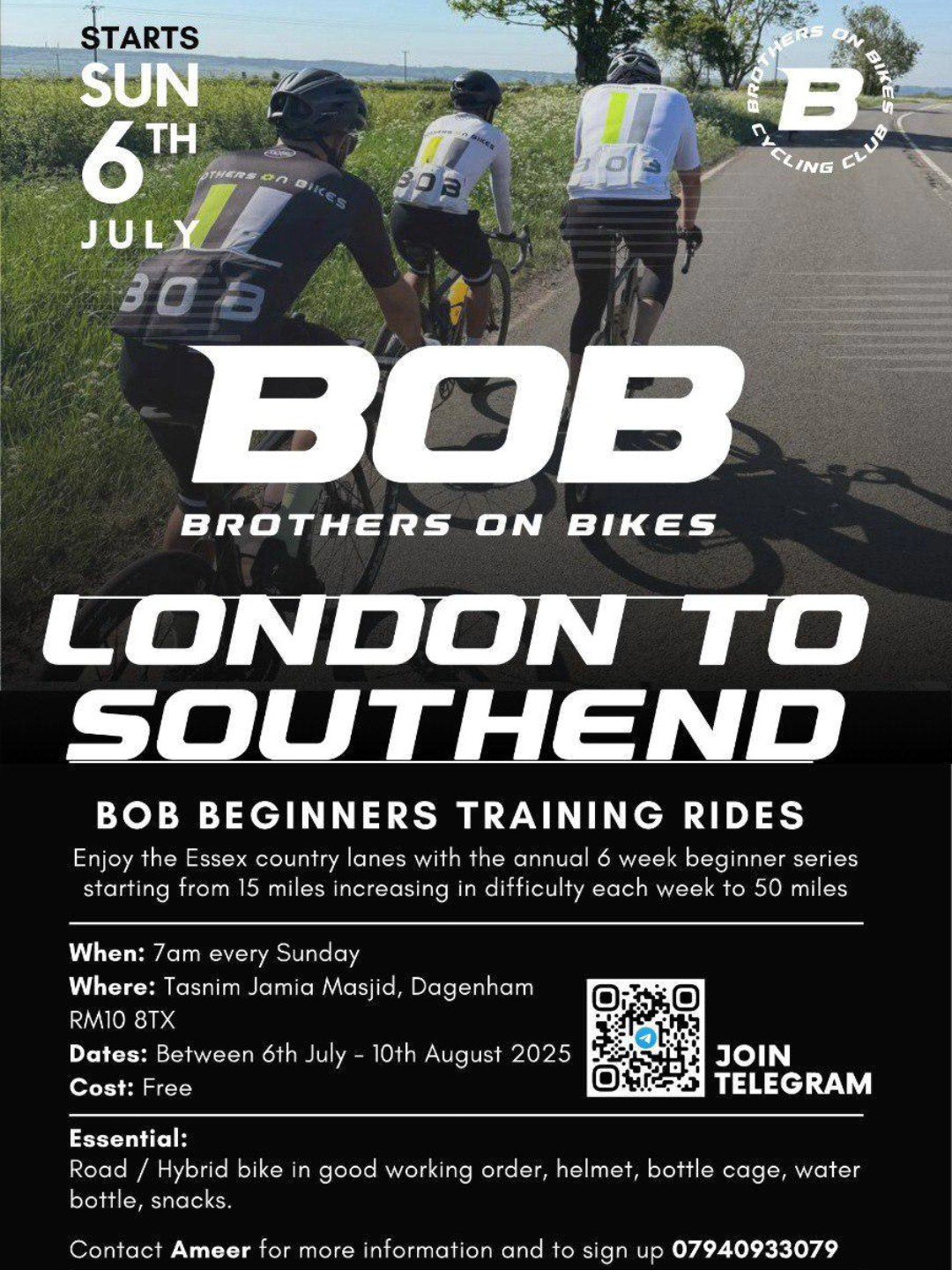 🚴 Calling All Brothers from in or around East London, Romford &amp; Dagenham!

Due to popular demand, we&rsquo;re back with another Beginners Series &mdash; this time starting from Dagenham!

If you&rsquo;ve been thinking about taking up cycling or 