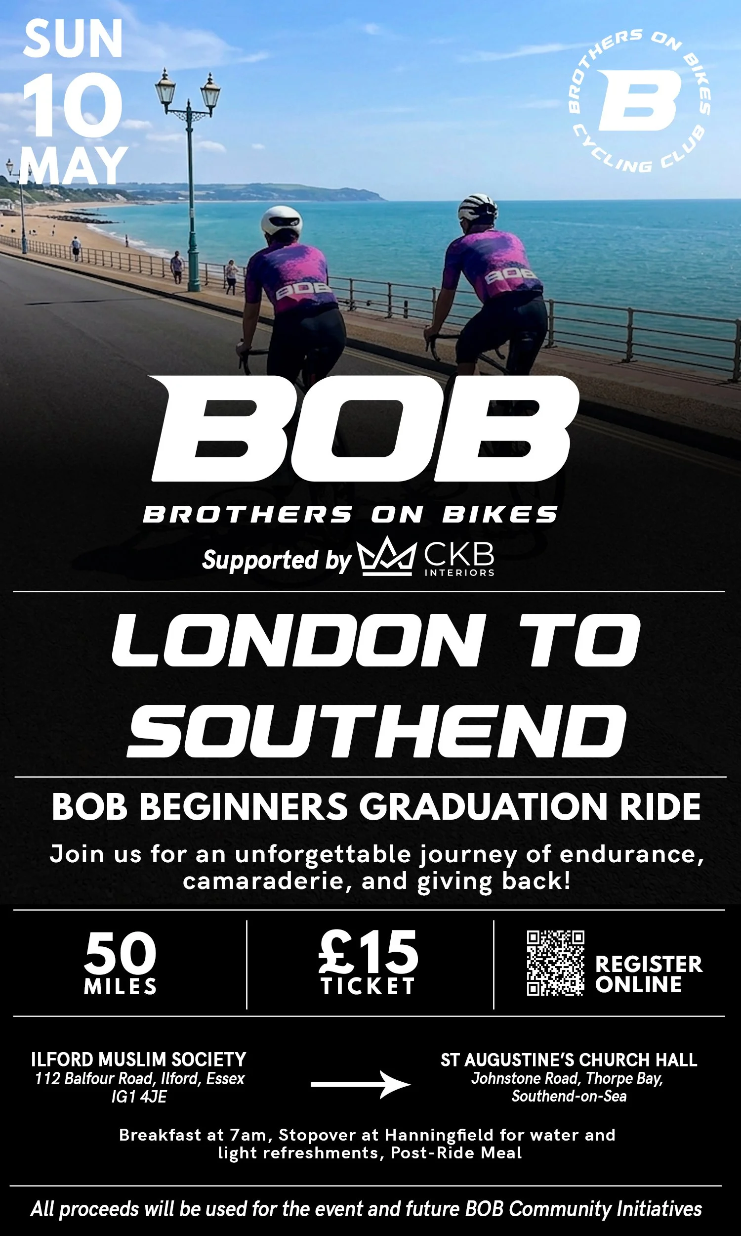 London to Southend Graduation Ride - Sun 10th May