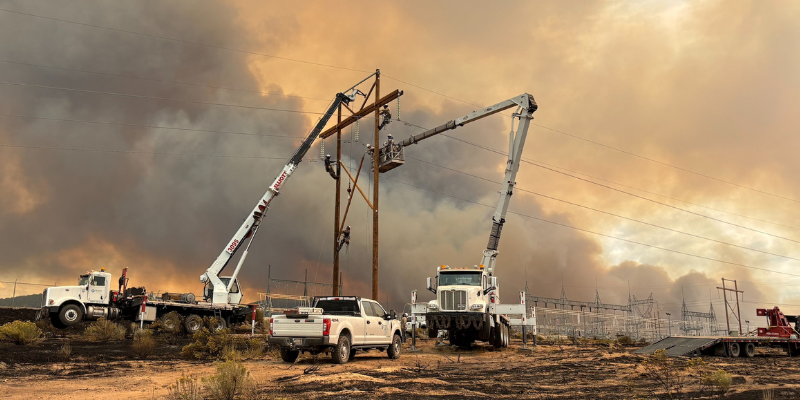 Utility Trucks & Smoke