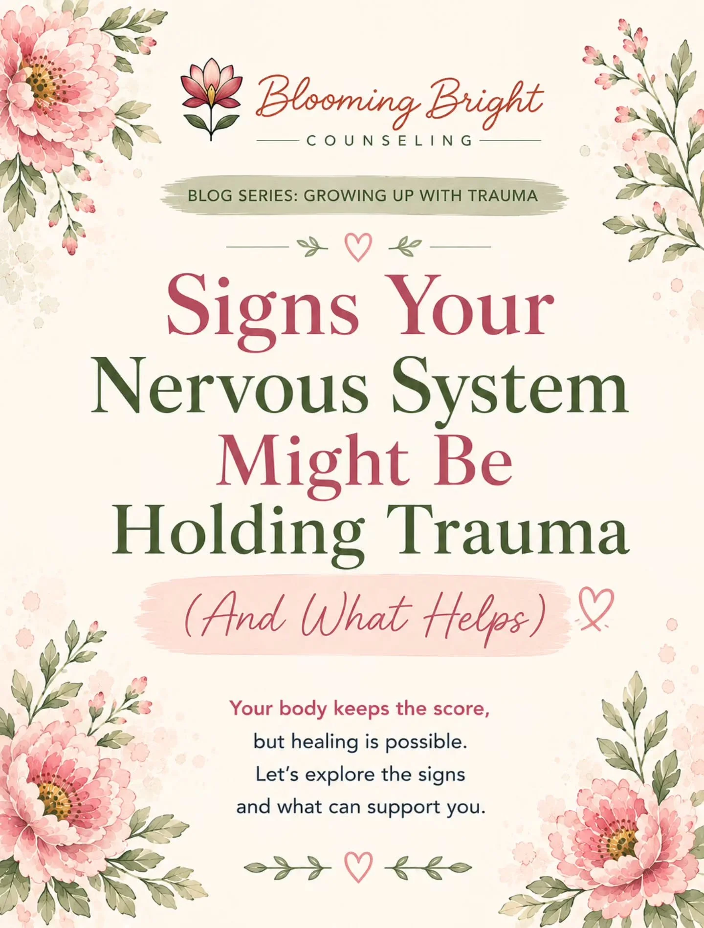 Trauma responses don't always look dramatic.

Sometimes they look like overworking, people pleasing, exhaustion, anxiety, numbness, or chronic tension.

Your nervous system learned these responses for a reason.

Healing isn't about forcing yourself t