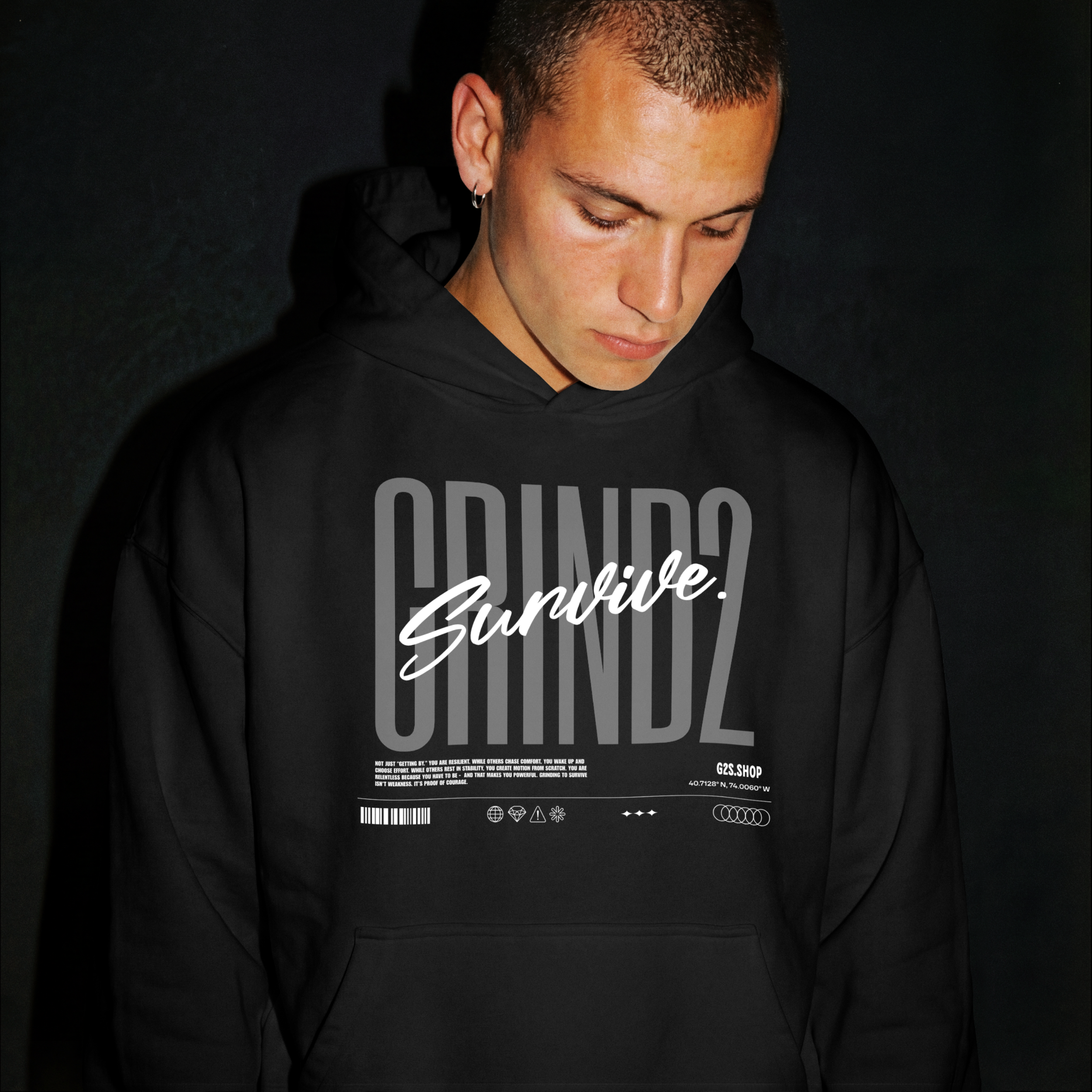 Grind 2 Survive Hoodie Lookbook Black.png