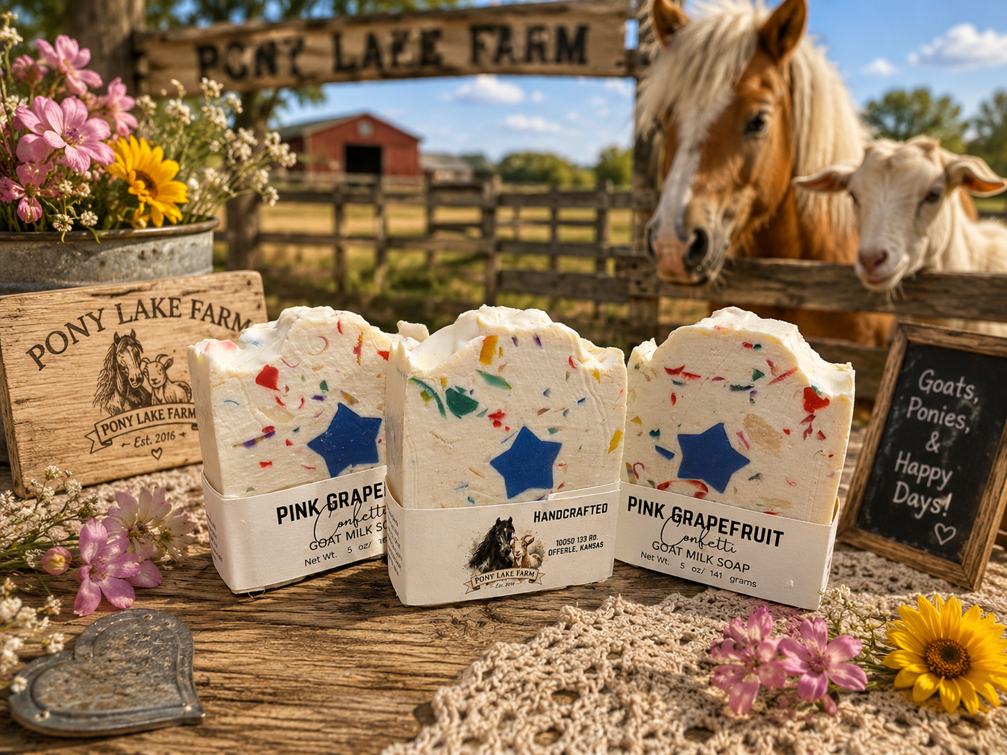 Pink Grapefruit Confetti Goat Milk Soap