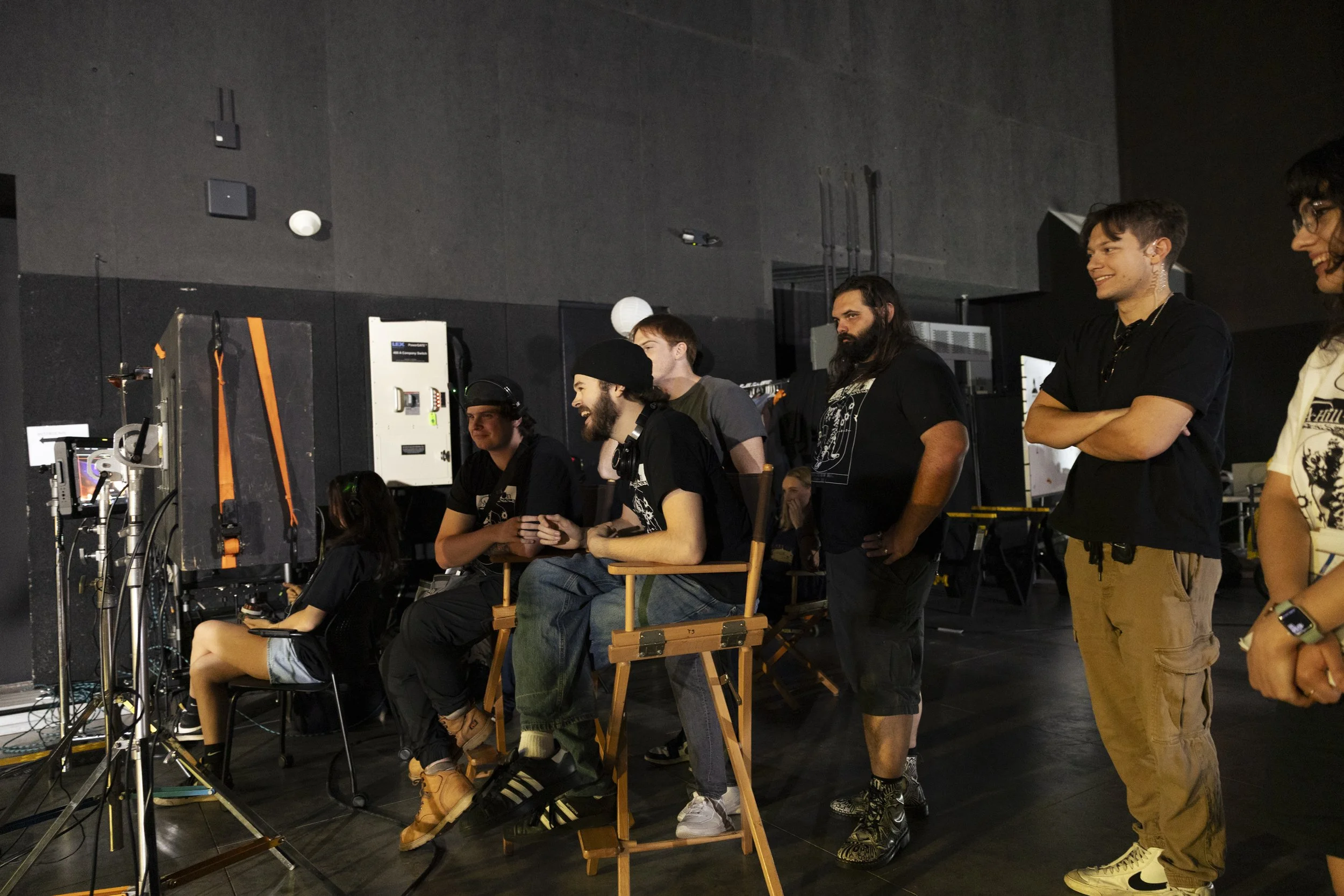 Key Crew Watching Video Village