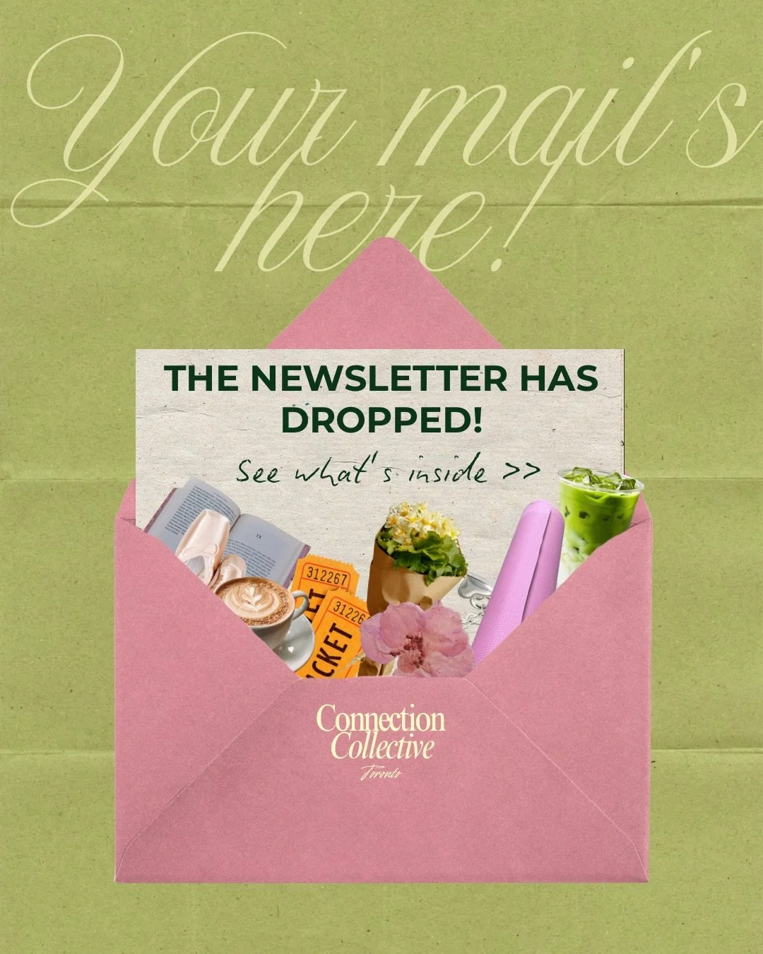 Girls in Toronto, your mail has arrived! Link in bio to sign up!

The Connection Collective monthly email newsletter has arrived and we are aiming to make this the most community driven social club newsletter out there. It&rsquo;s completely free but