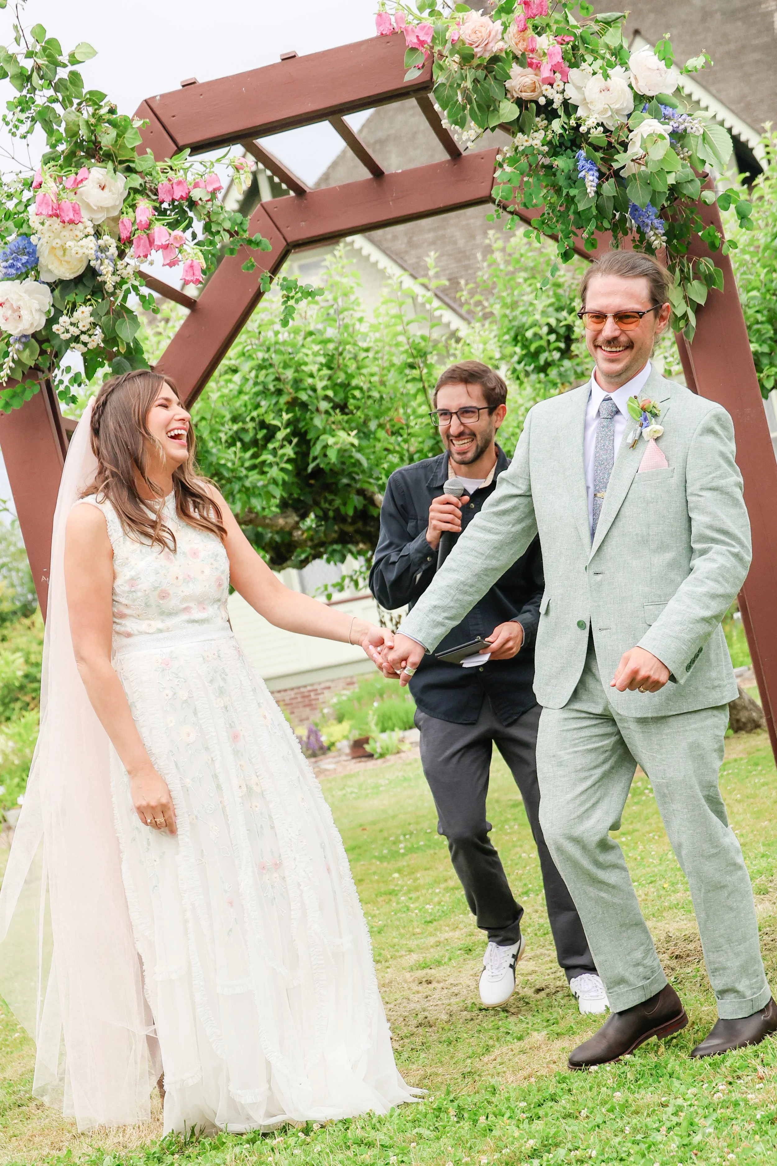 Pacific Northwest outdoor wedding ceremony — NYLEAR documentary-first wedding and event photography serving Bellingham WA