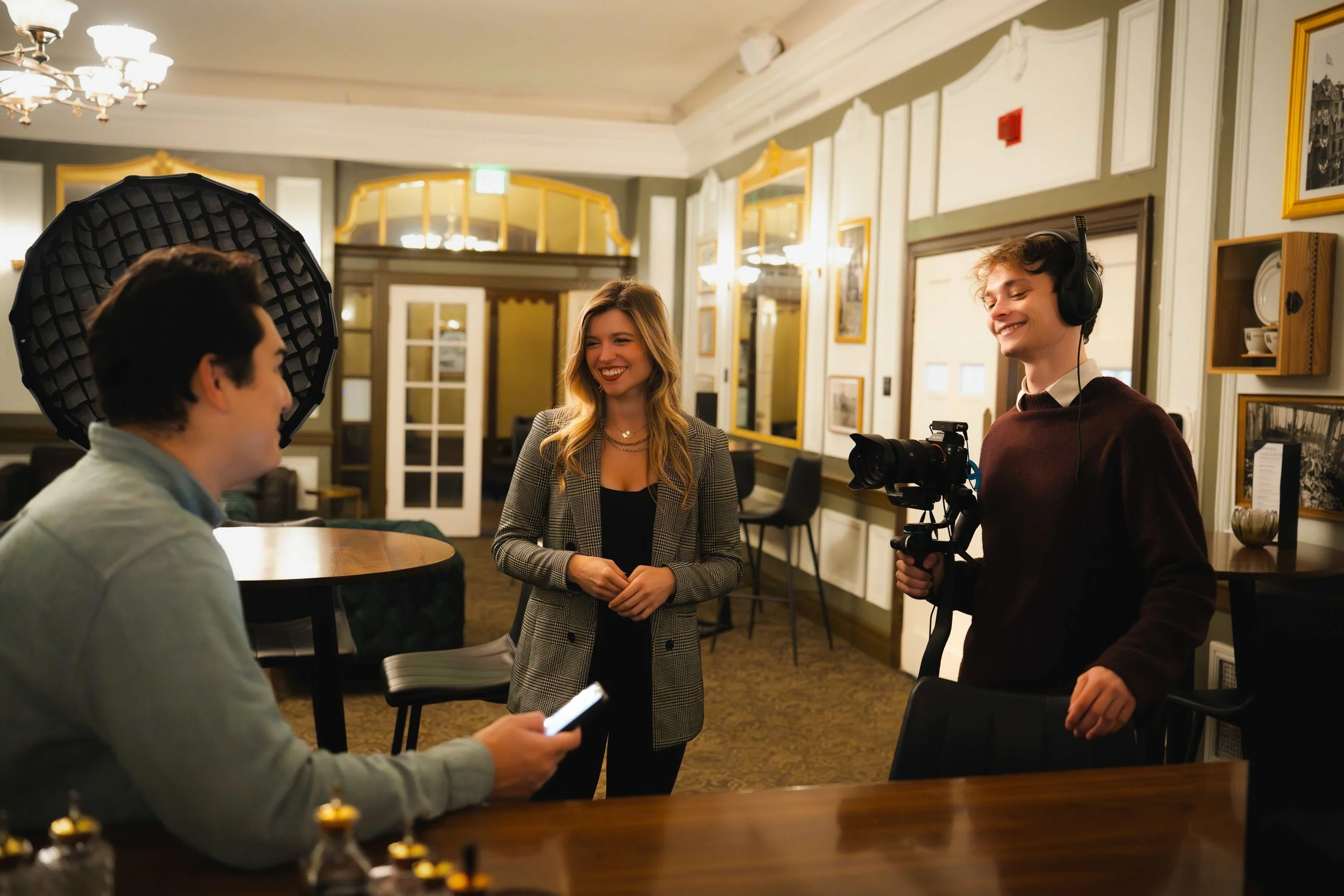Content production shoot at a local Bellingham restaurant client — social media content strategy in action
