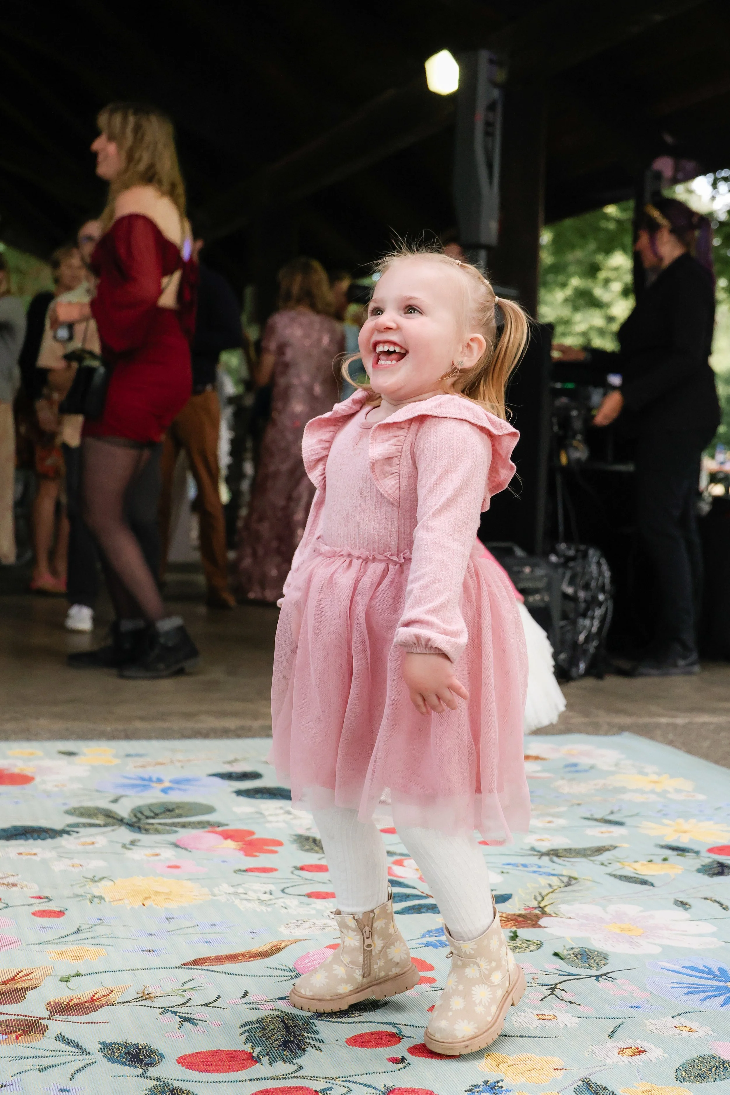Wedding reception child dancing — NYLEAR documentary event photography capturing candid moments in Bellingham WA and the Pacific Northwest