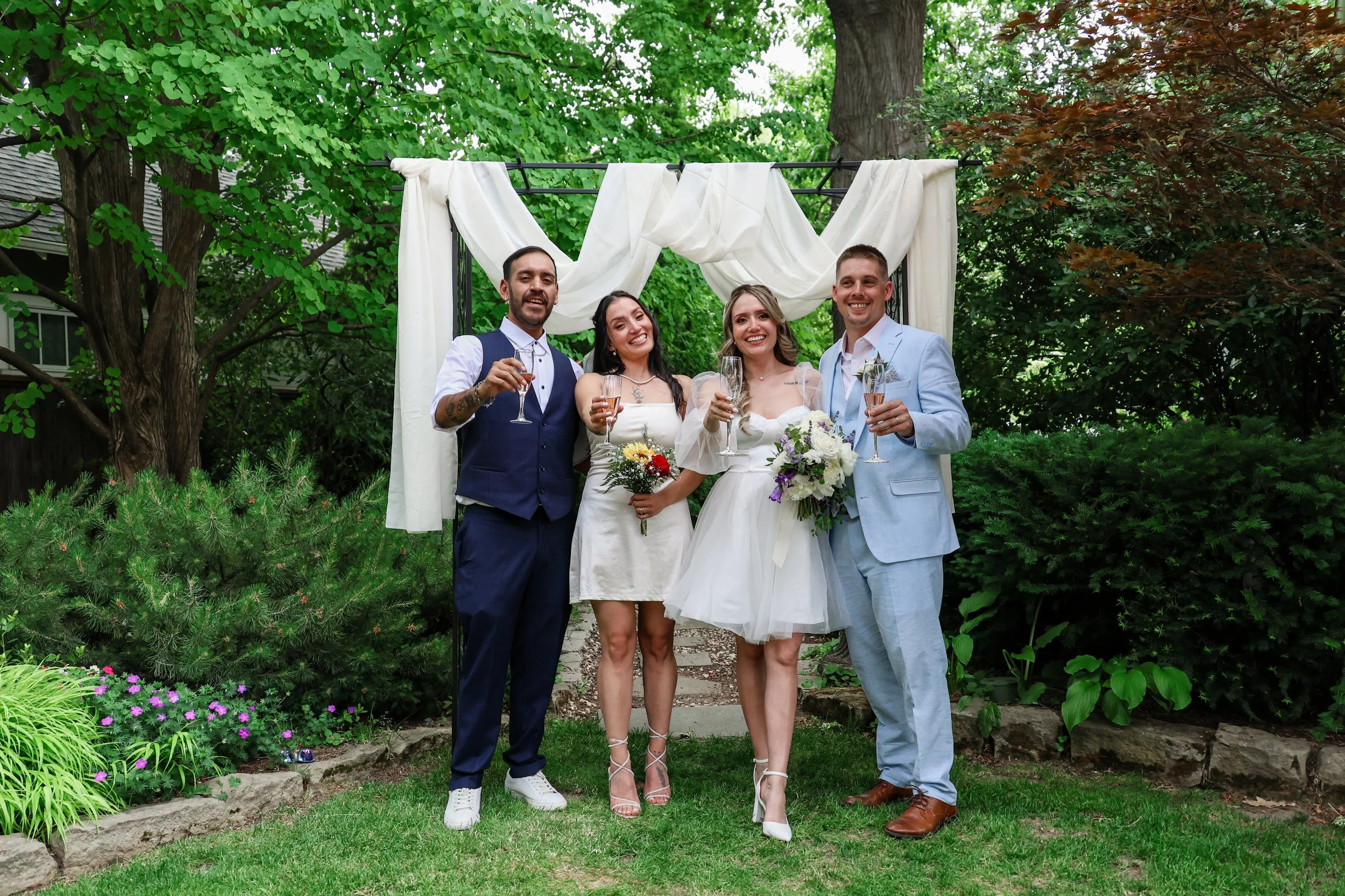 Pacific Northwest wedding party champagne toast — NYLEAR documentary wedding photography in Bellingham WA