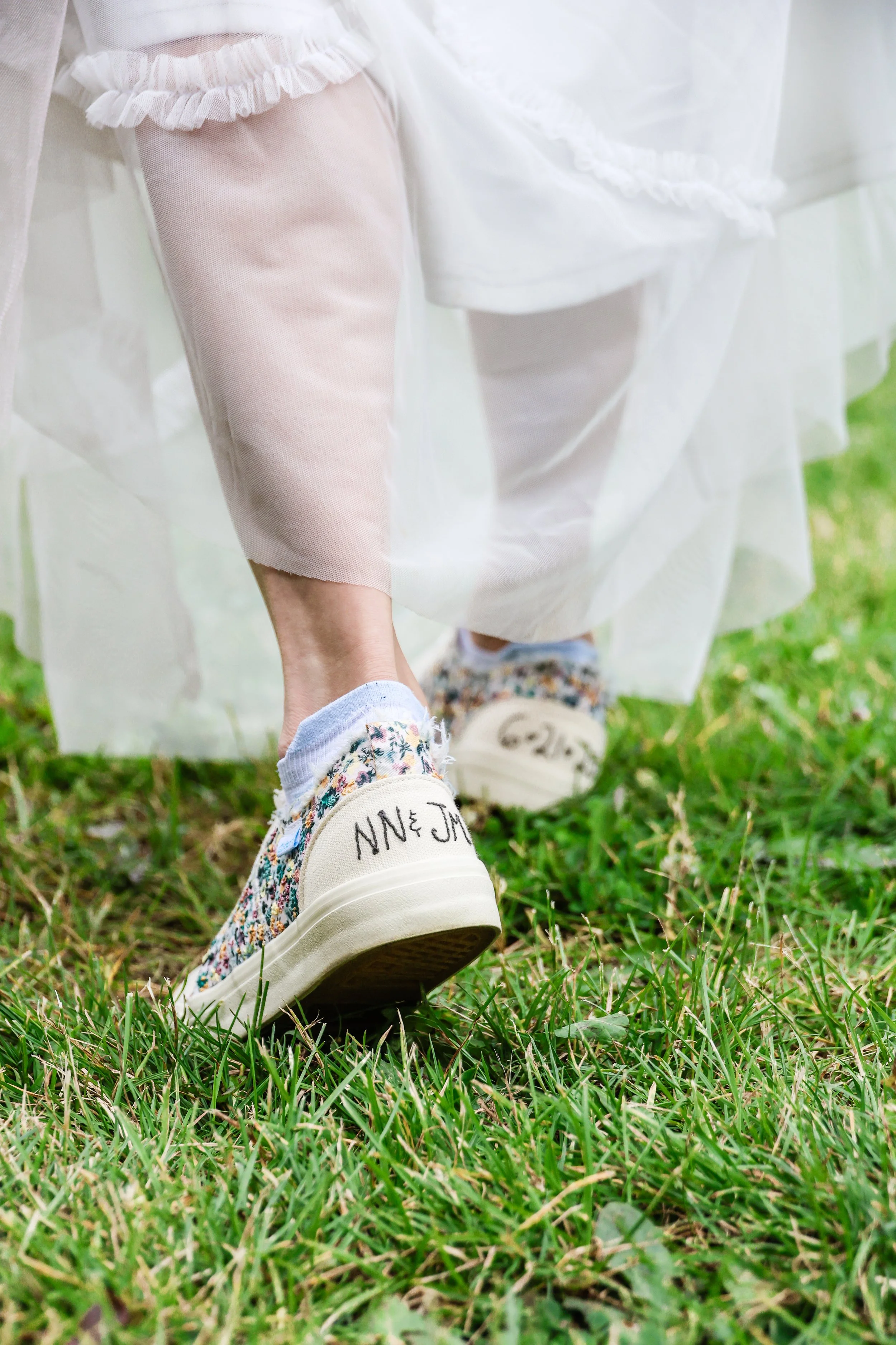 Wedding detail shot of bride's shoes — NYLEAR documentary wedding photography in Bellingham WA capturing the small moments that tell the full story