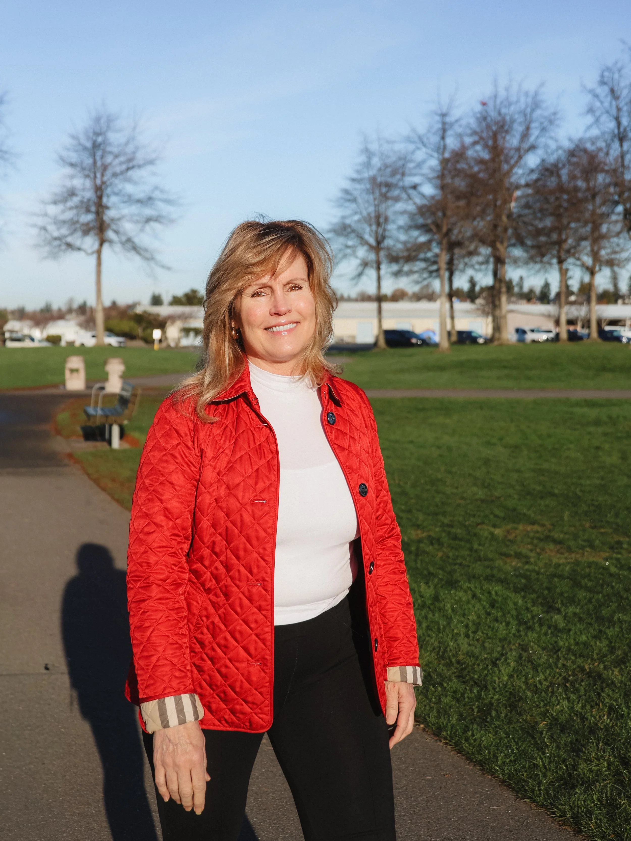 Barbara Jenks of Clearly Communicate outdoor portrait in Bellingham WA — personal branding photography by NYLEAR