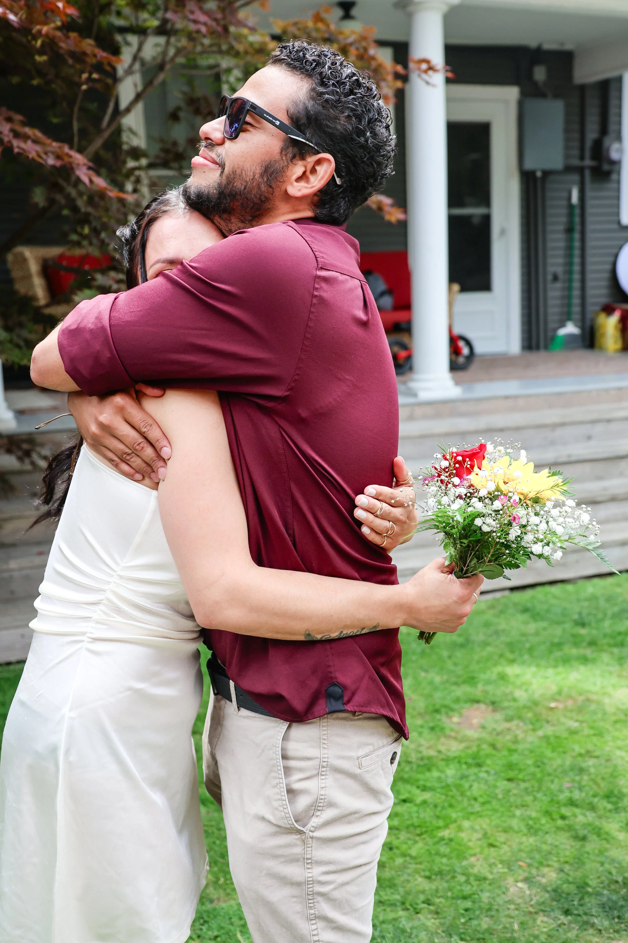 Pacific Northwest wedding embrace — NYLEAR documentary-first wedding and event photography serving Bellingham WA