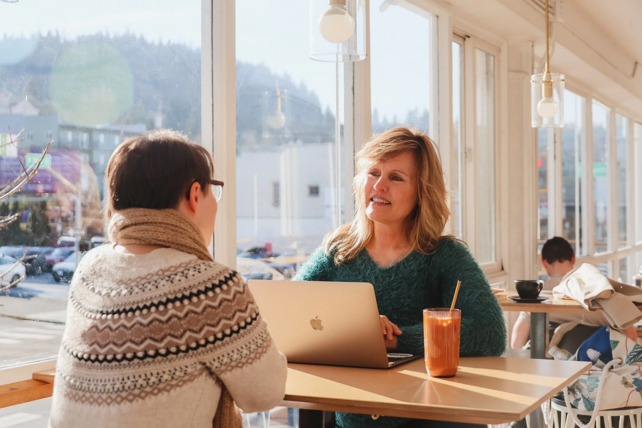 Barbara Jenks of Clearly Communicate in a client meeting — personal branding photography by NYLEAR Bellingham WA