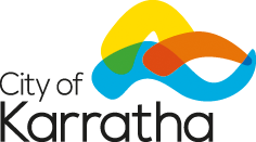 Colorful City of Karratha logo with blue, red, yellow, and green letters.