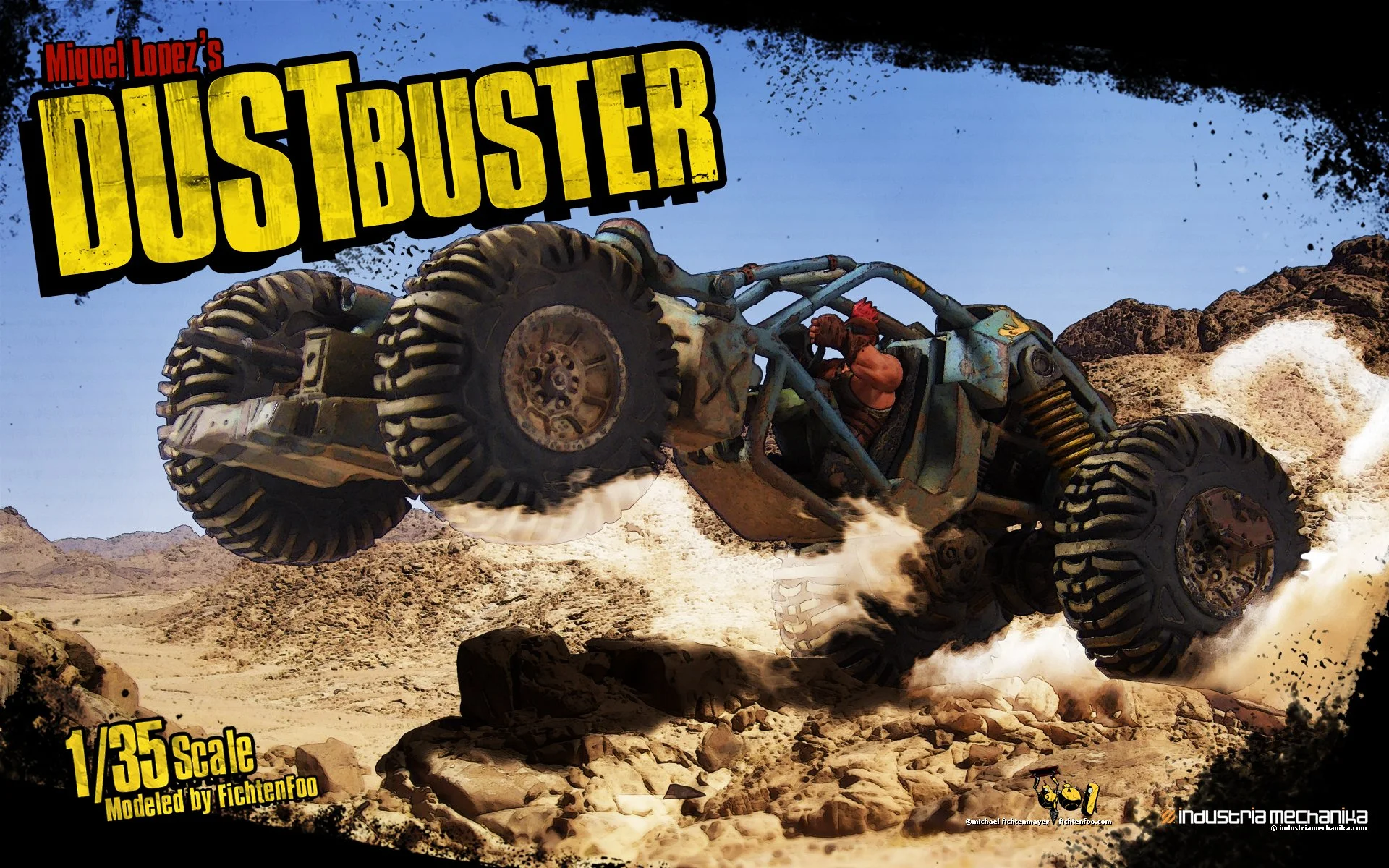 3D Dustbuster Model Kit Package Art (Photoshop)