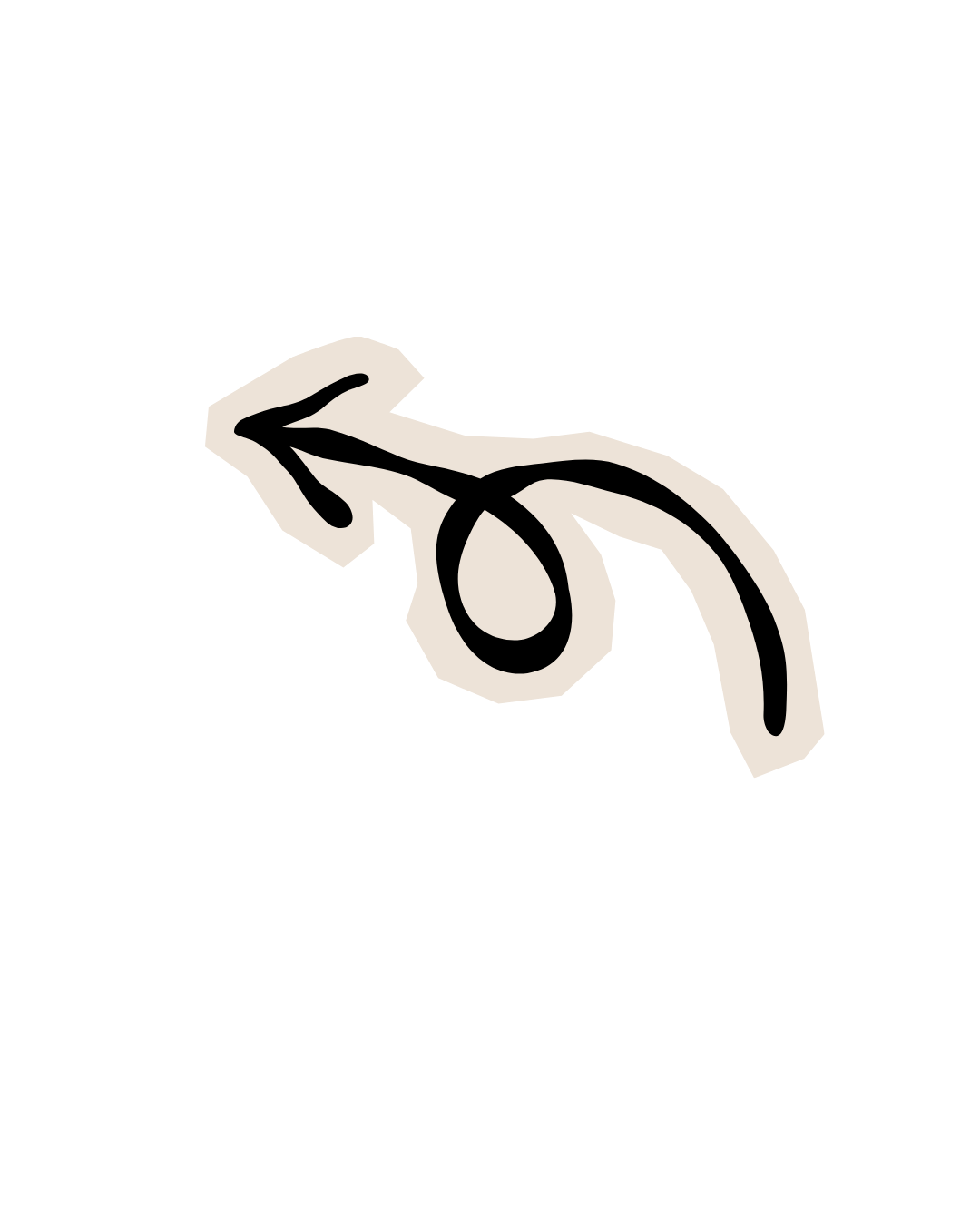 Black and white line drawing of a snake coiled in the shape of a question mark.